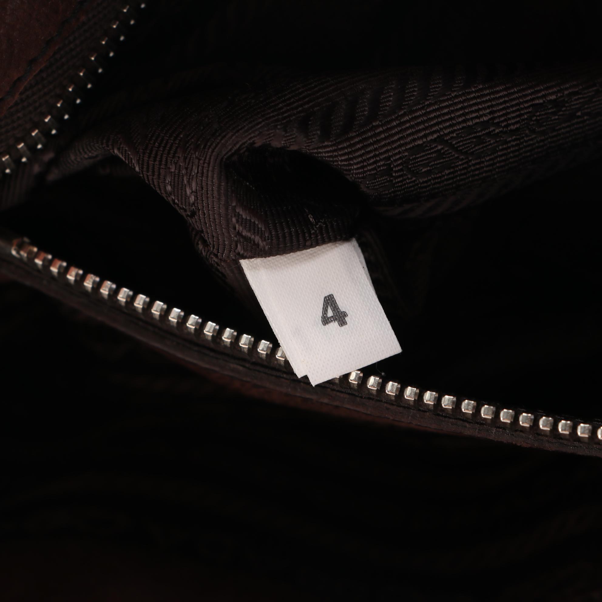 Prada Antic Easy A Leather Foldover Shoulder Bag in Teak