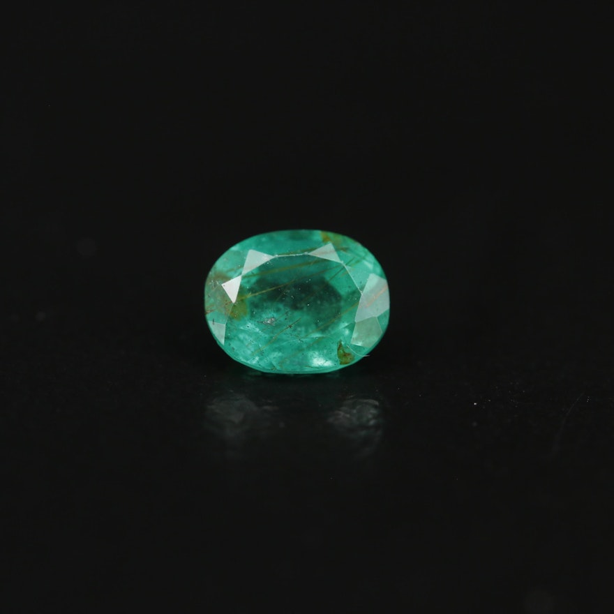 Loose 0.76 CT Oval Faceted Emerald