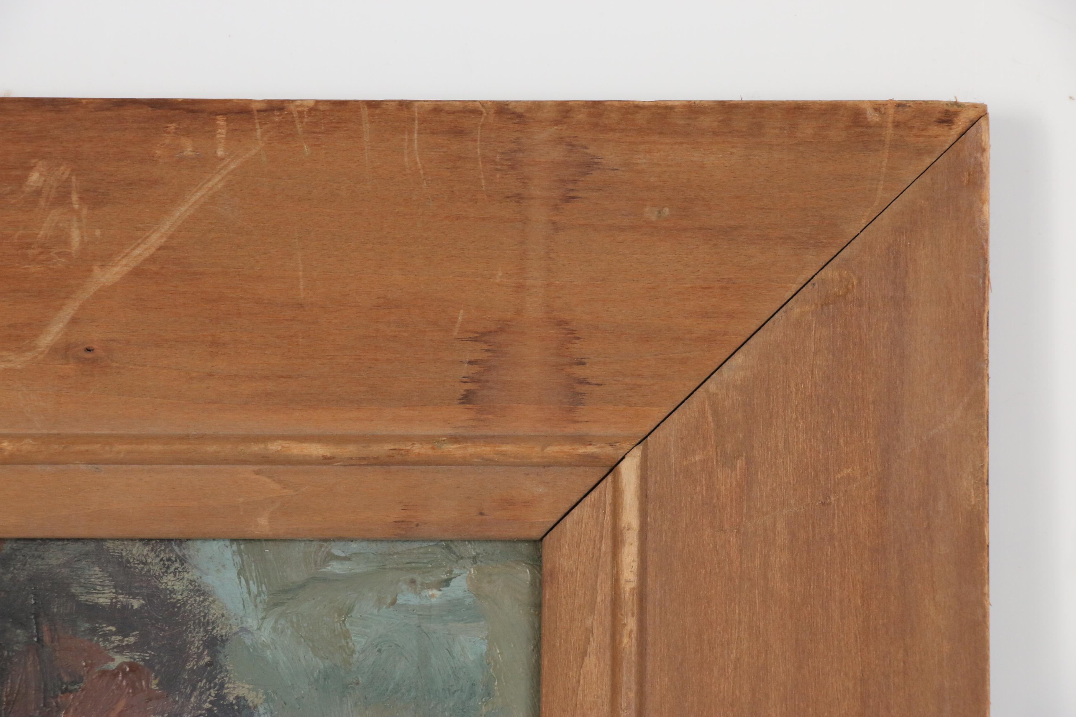 Carl Fuchs Abstract Figural Oil Painting, 1963