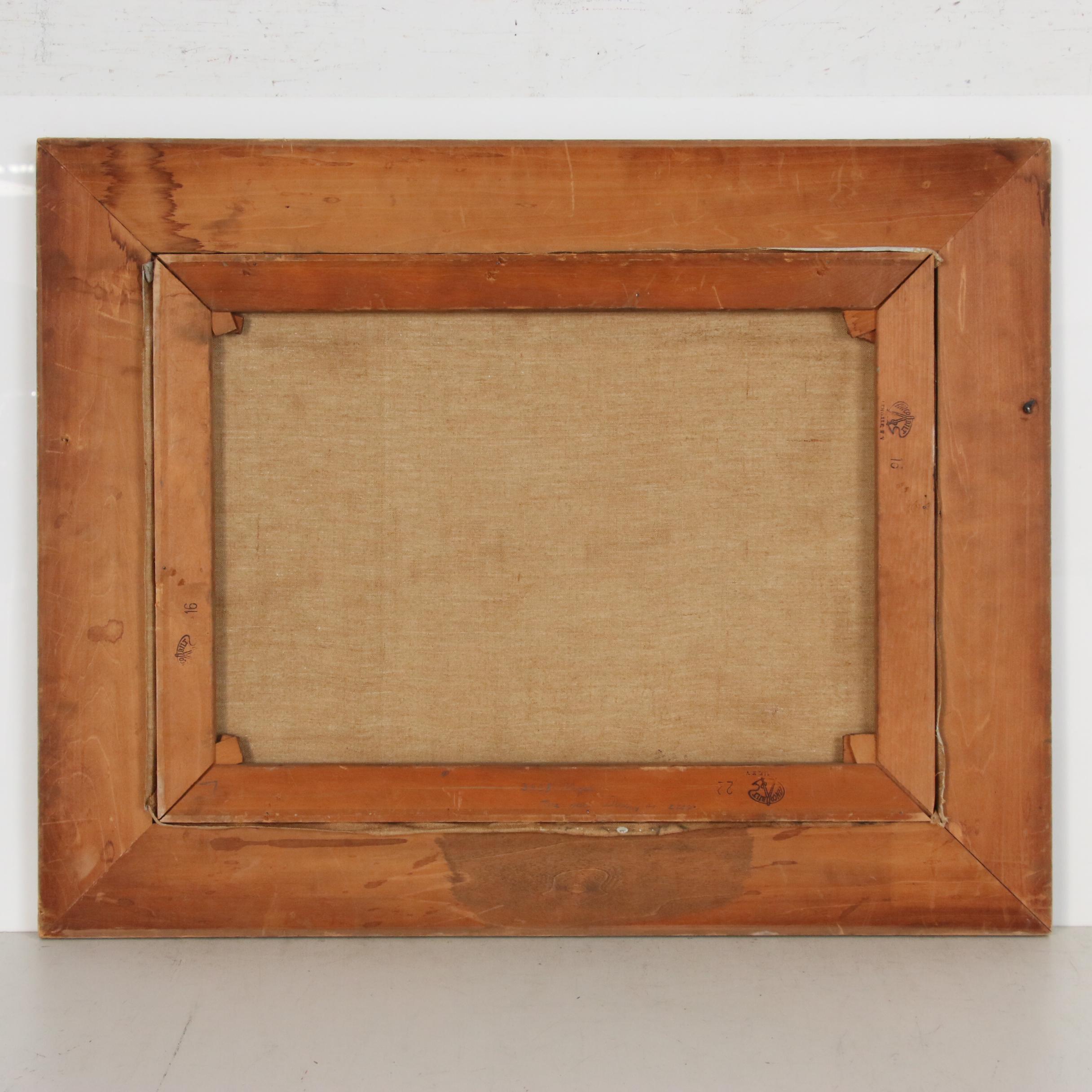 Carl Fuchs Abstract Figural Oil Painting, 1963