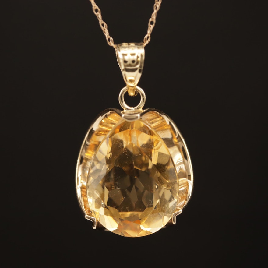 14K Citrine Necklace