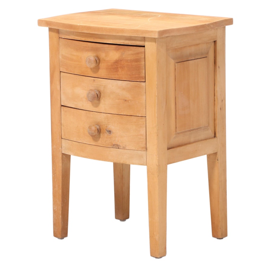 Federal Style Birch Three-Drawer Side Table, Late 20th Century