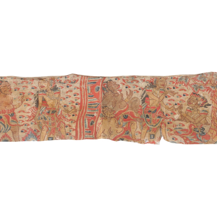 Balinese Kamasan Painting on Calico Cloth, 19th to 20th Century