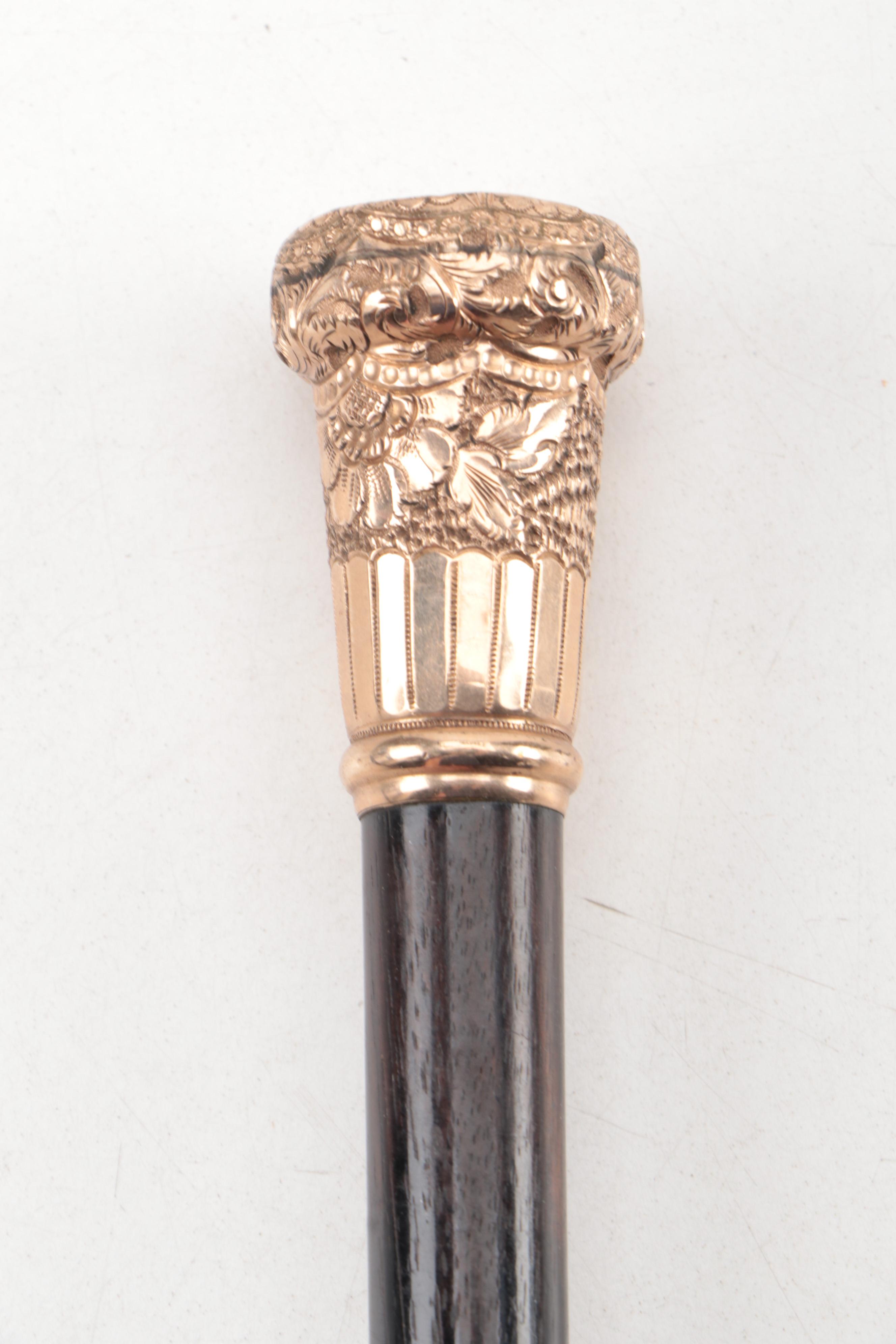 African Sword Cane with Thorn Wood Cane and Ebonized Wood Walking Stick