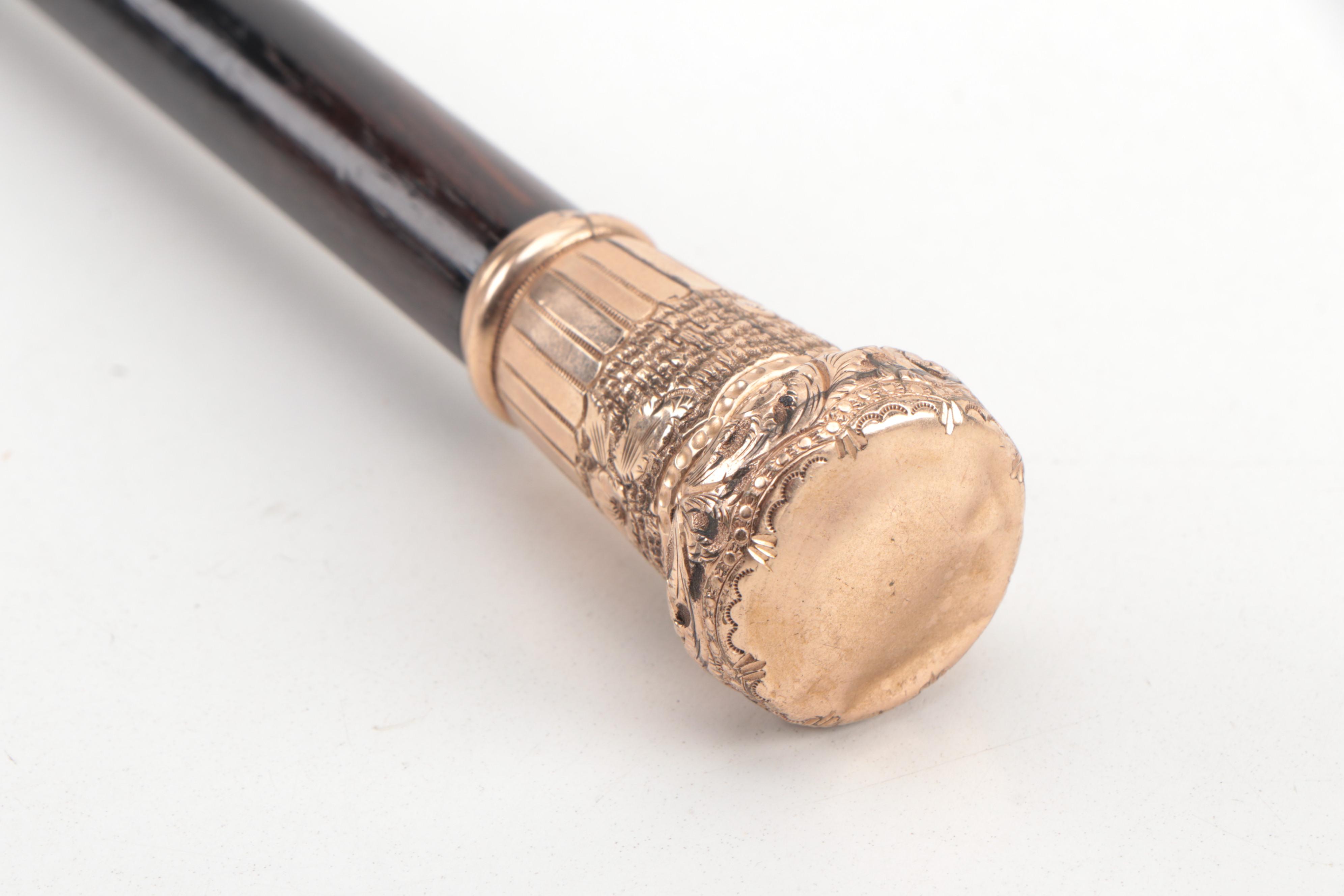 African Sword Cane with Thorn Wood Cane and Ebonized Wood Walking Stick