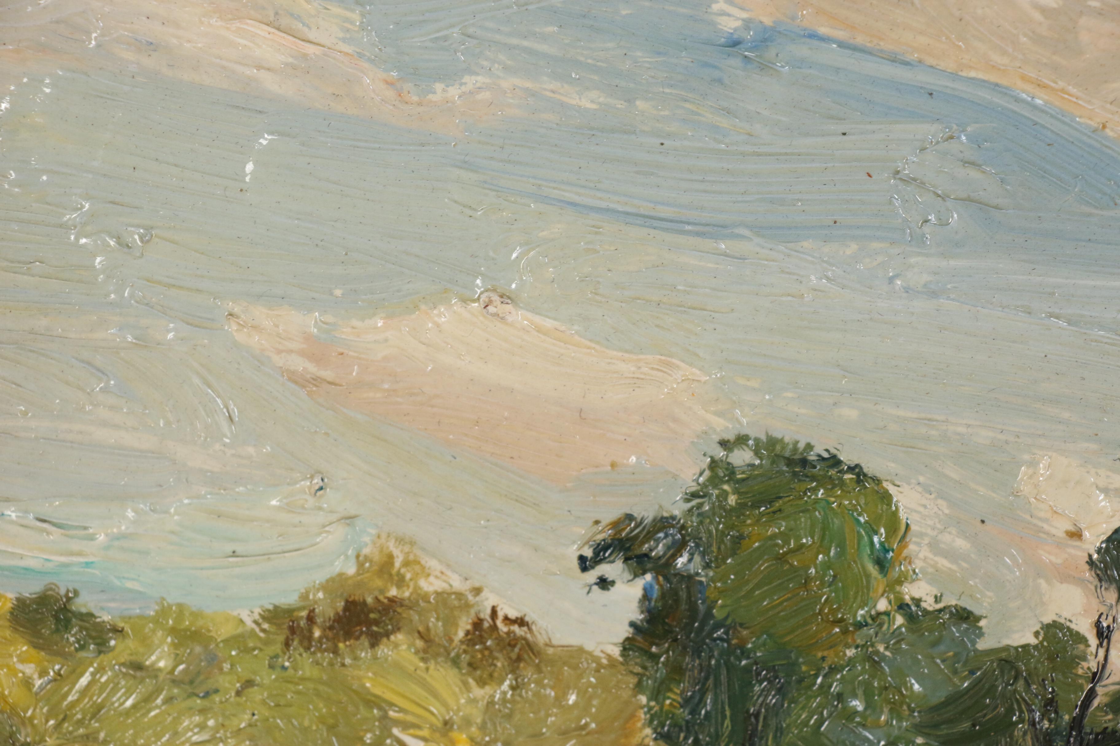 Edmond J. Fitzgerald Oil Painting "Sunlight and Shadow", Late 20th Century