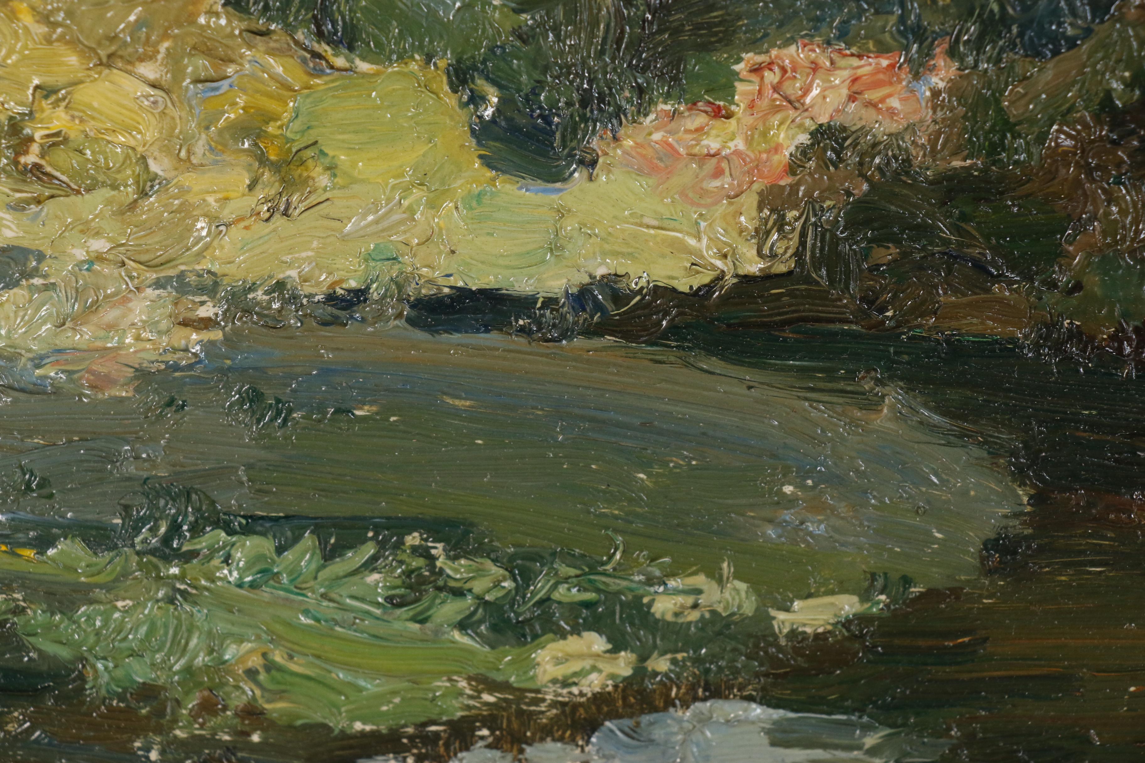 Edmond J. Fitzgerald Oil Painting "Sunlight and Shadow", Late 20th Century