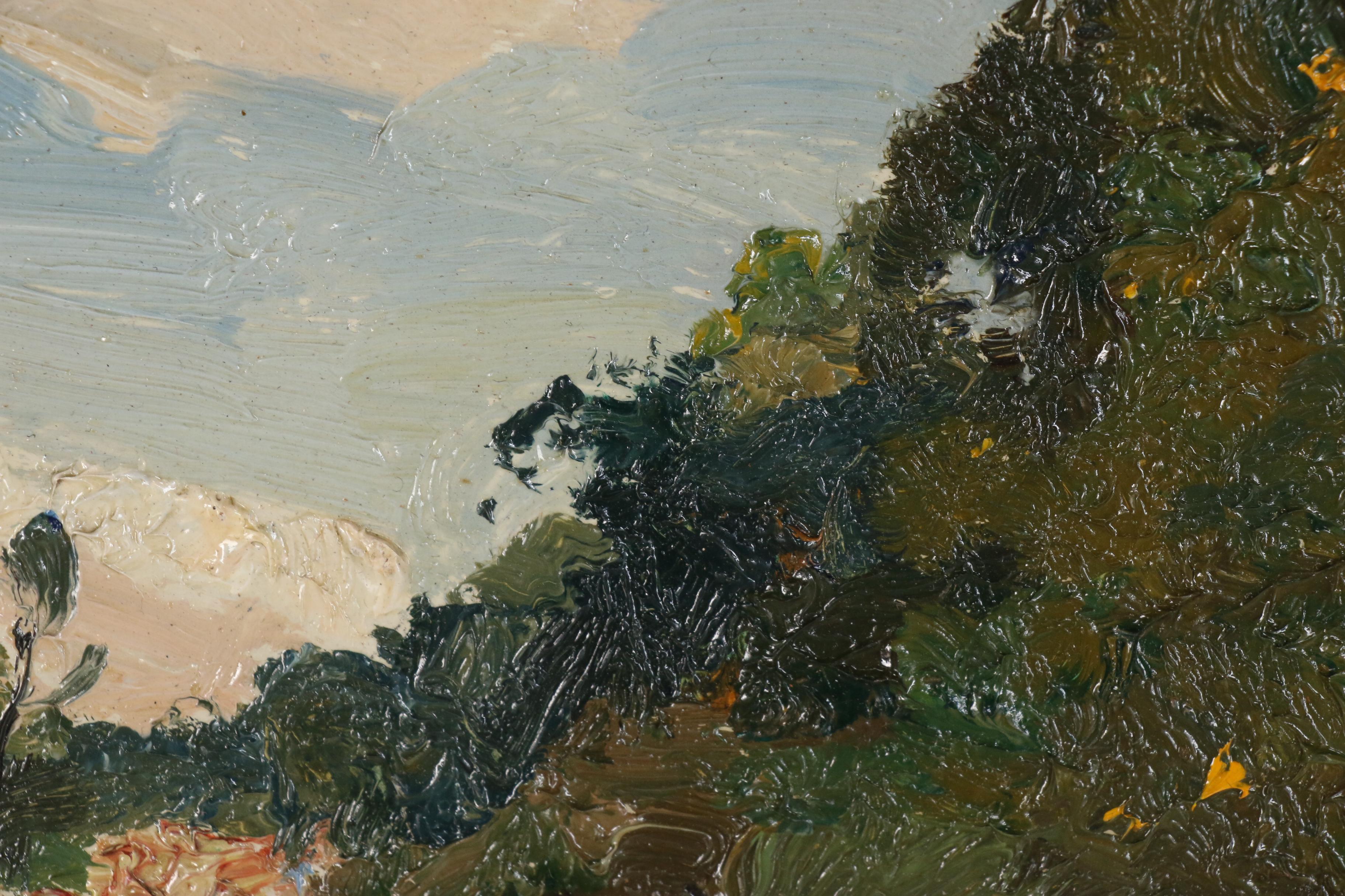 Edmond J. Fitzgerald Oil Painting "Sunlight and Shadow", Late 20th Century