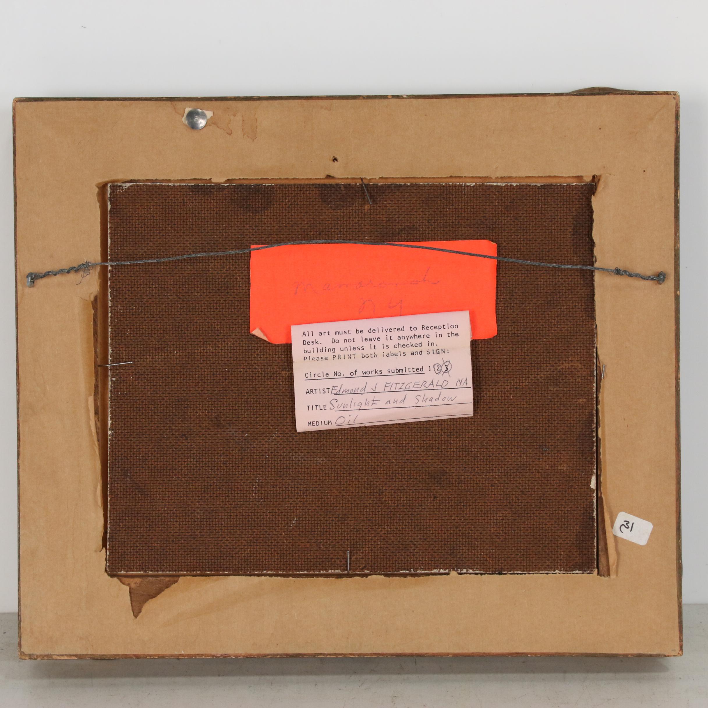 Edmond J. Fitzgerald Oil Painting "Sunlight and Shadow", Late 20th Century