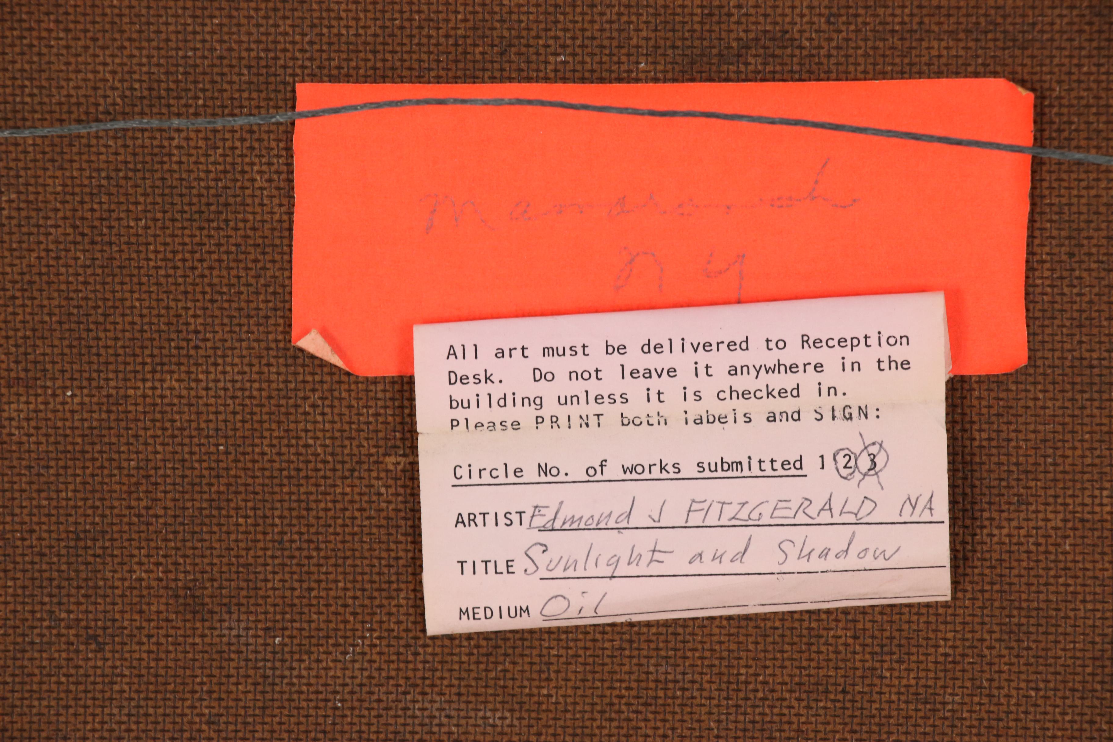 Edmond J. Fitzgerald Oil Painting "Sunlight and Shadow", Late 20th Century