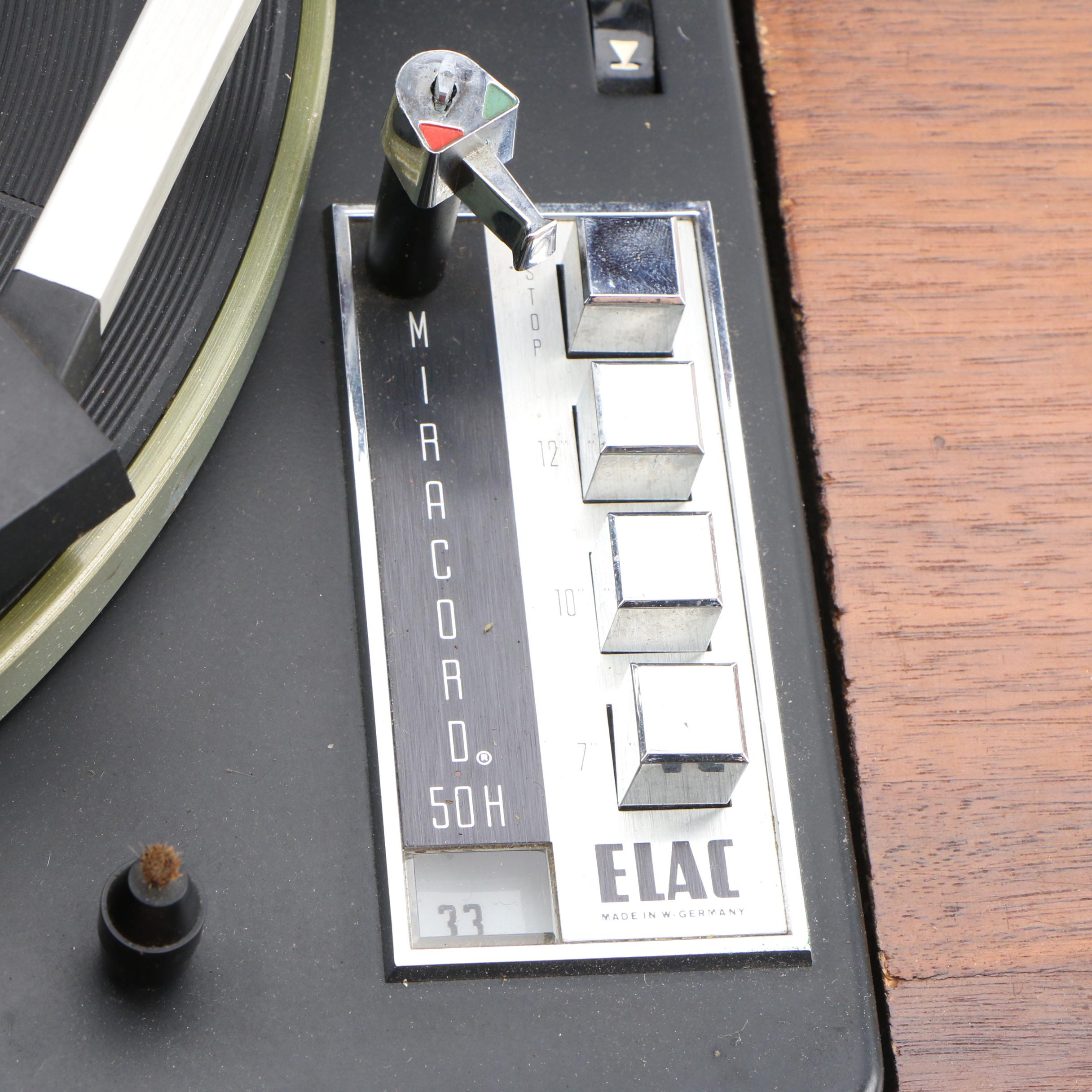ELAC Miracord 50H Record Player in Teak Veneer Case, Mid to Late 20th Century