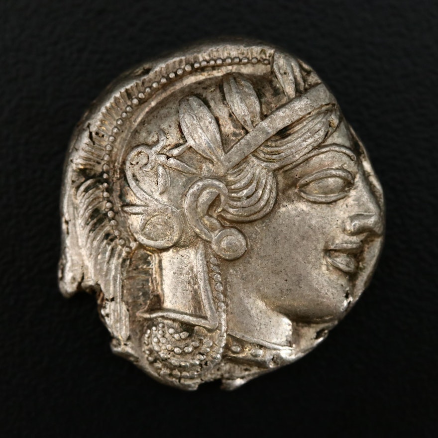 Ancient Attica, Athens AR Tetradrachm Coin, ca. 450 B.C.