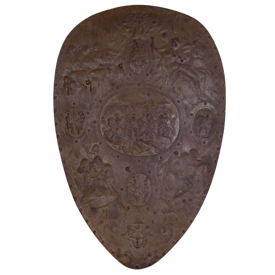 German Cast Iron Renaissance Style Shield, Circa 1900