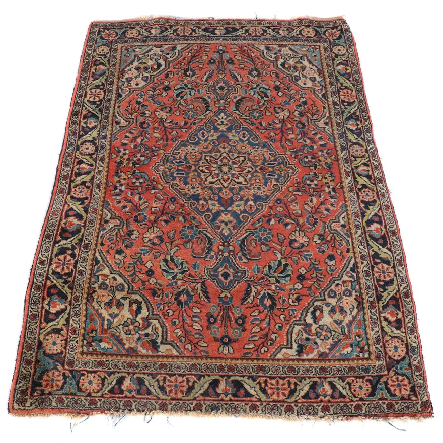 3'5 x 5'2 Hand-Knotted Persian Malayer Wool Rug