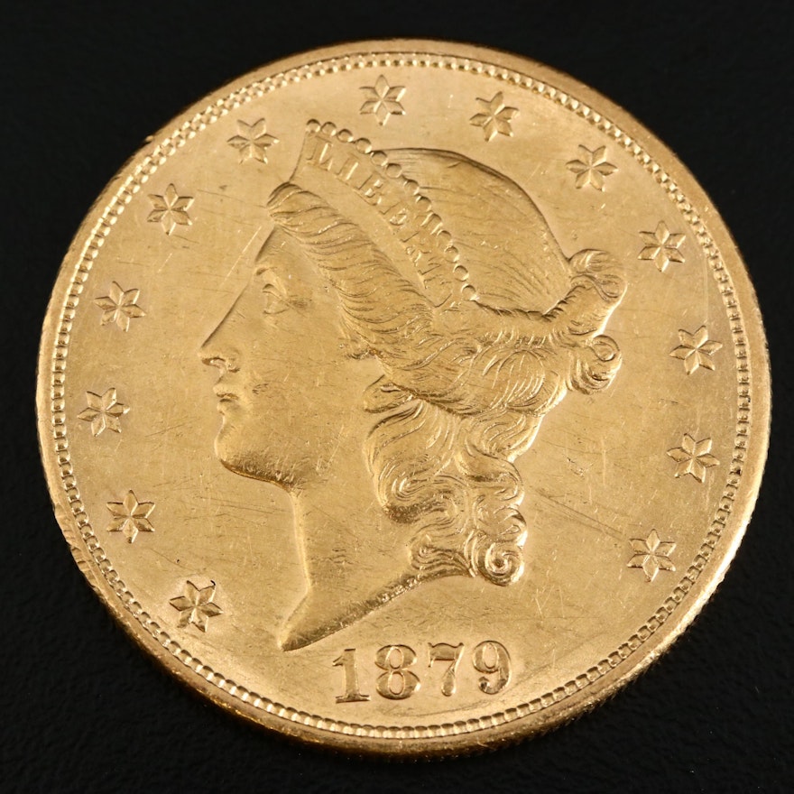 1879 Liberty Head $20 Gold Double Eagle Coin