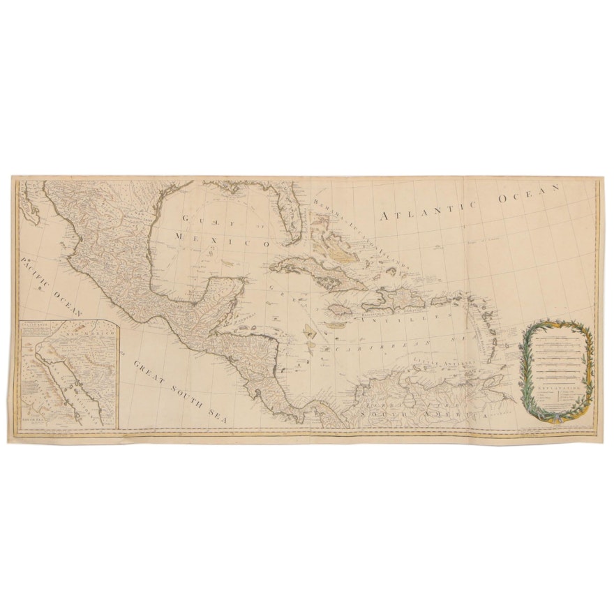 Gibson and Bowen Hand-Colored Engraved Map "A New Map of North America", 1786