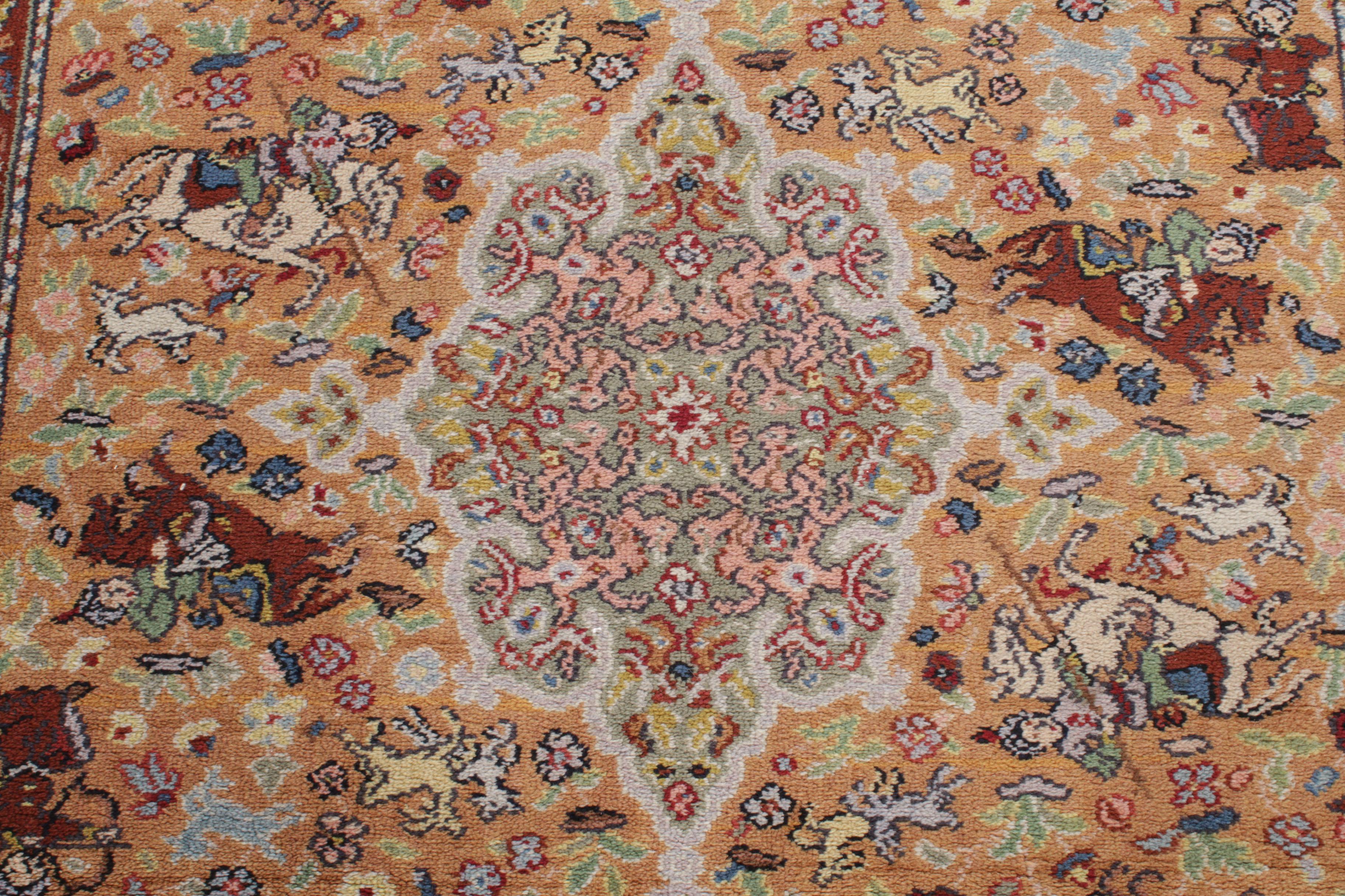 4'4 x 6'4 Hand-Knotted Karastan Persian Tabriz Pictorial Rug, 1990s