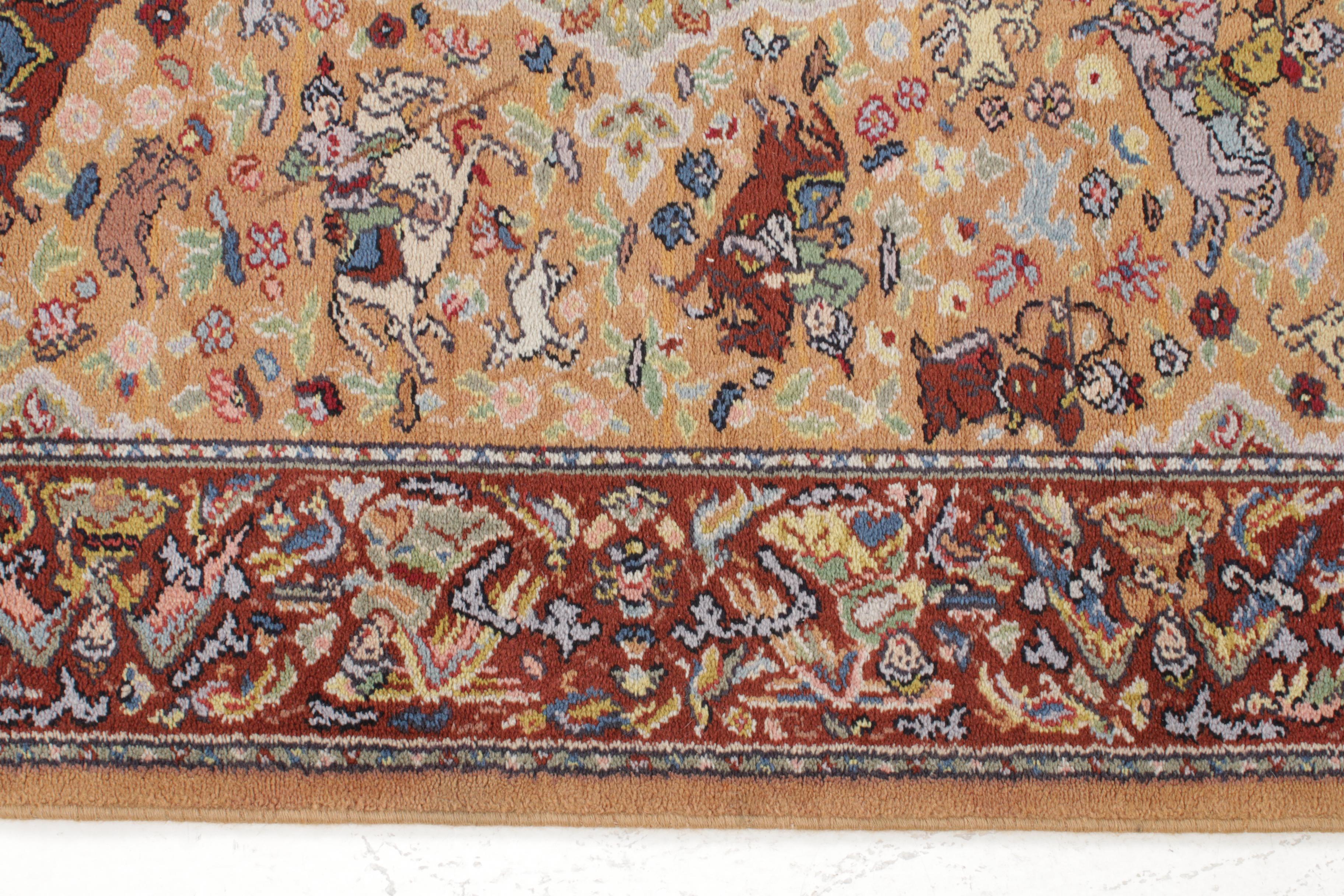 4'4 x 6'4 Hand-Knotted Karastan Persian Tabriz Pictorial Rug, 1990s