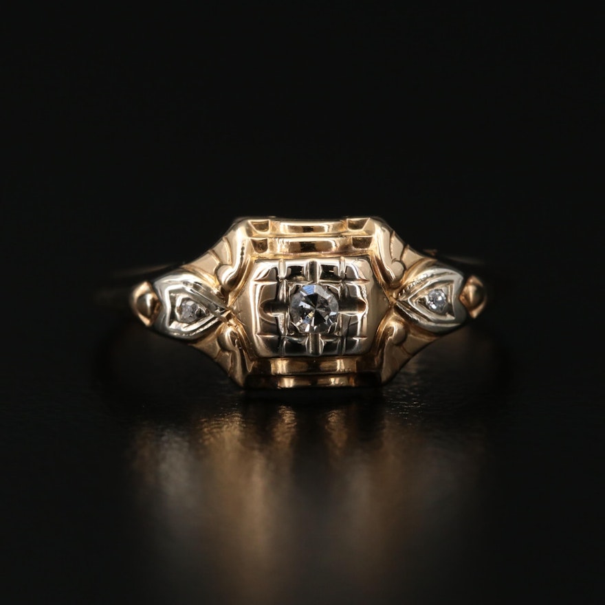 14K Yellow Gold Diamond Ring