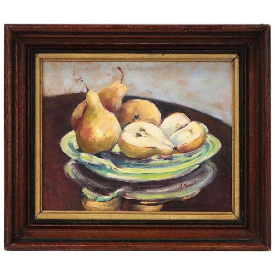 Pear Still Life Oil Painting, 21st Century