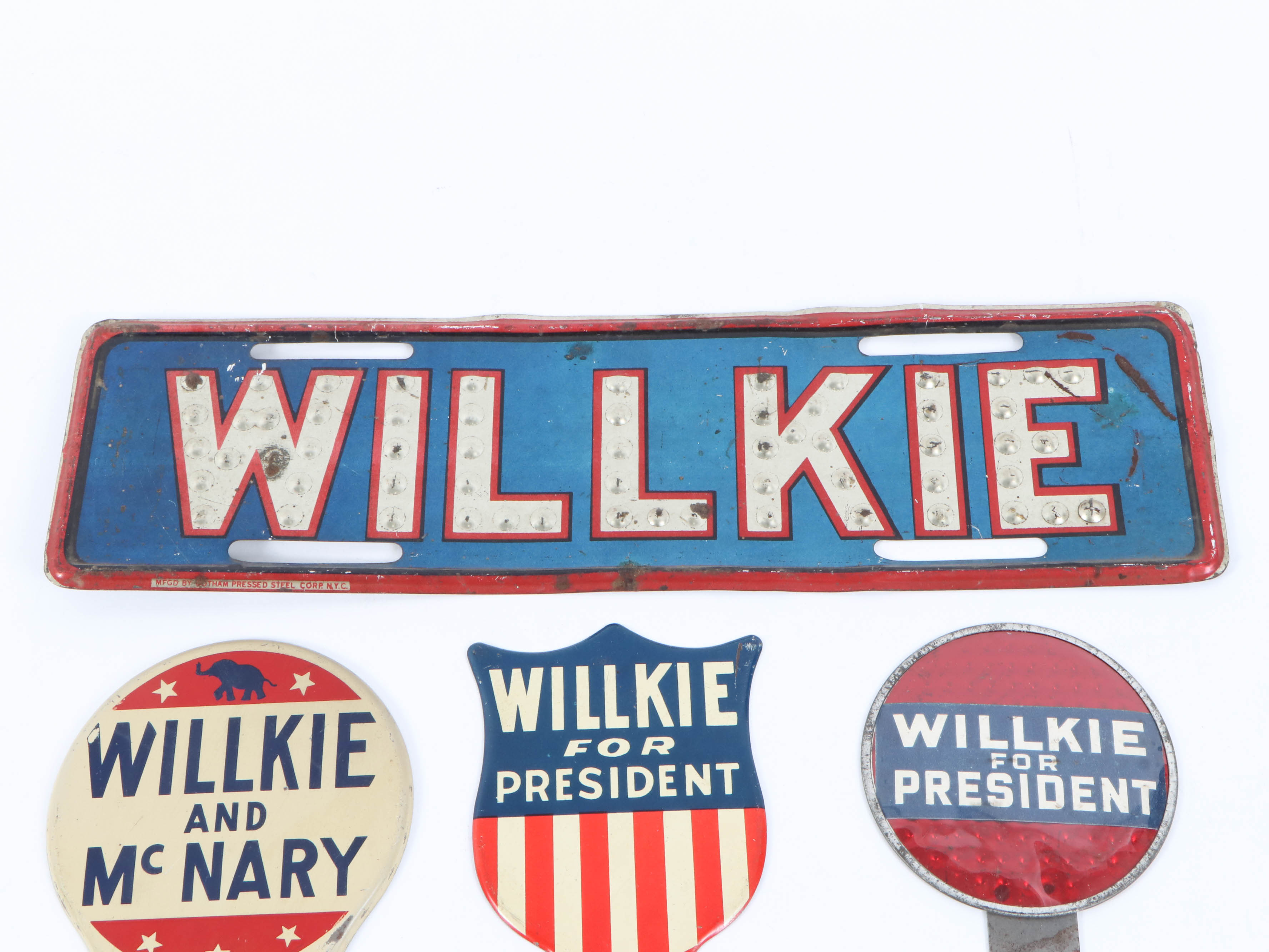Wendell Willkie License Plates and Tags, 1940s