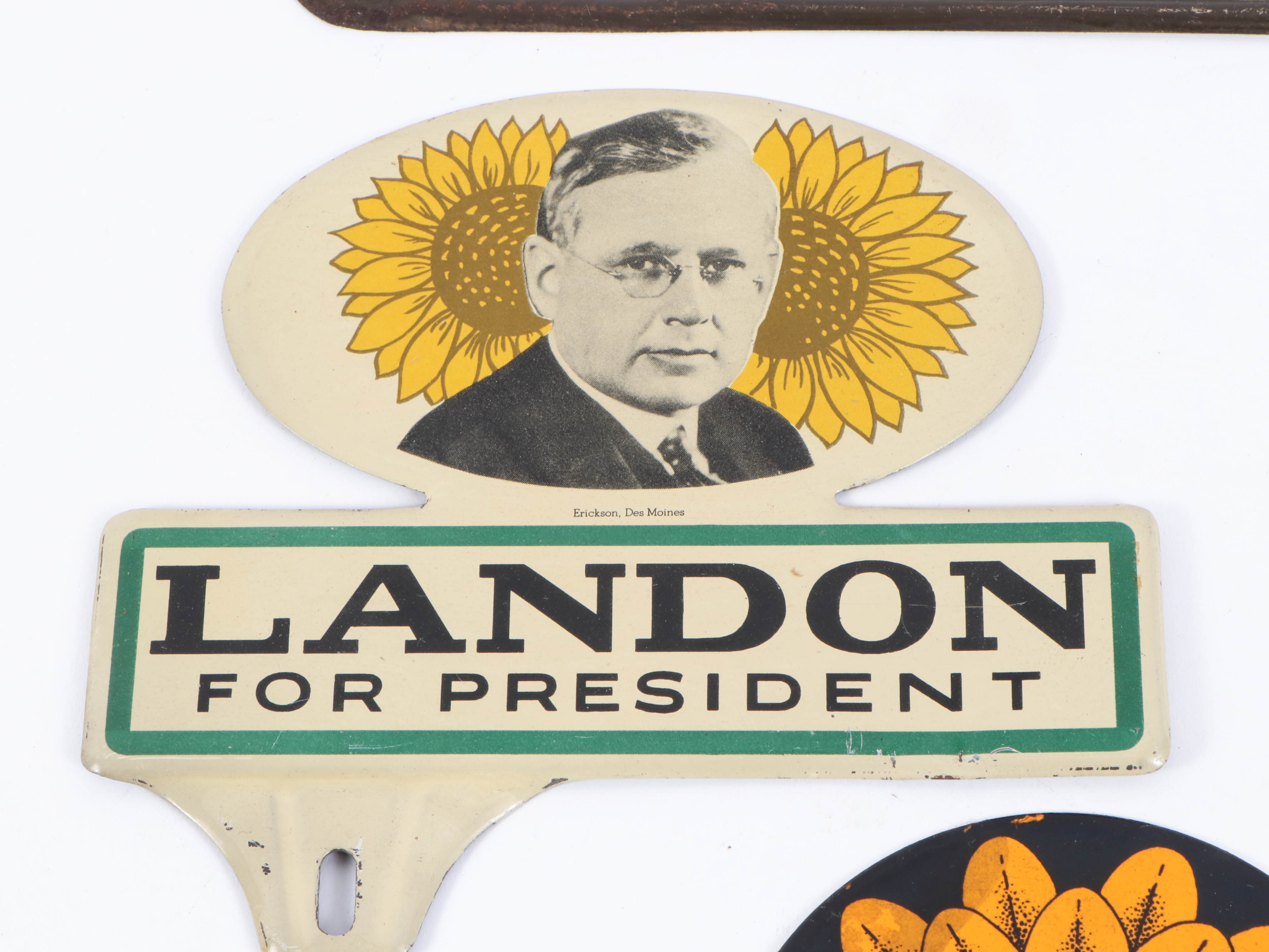 Alf Landon and Frank Knox License Plate and Tags, 1930s