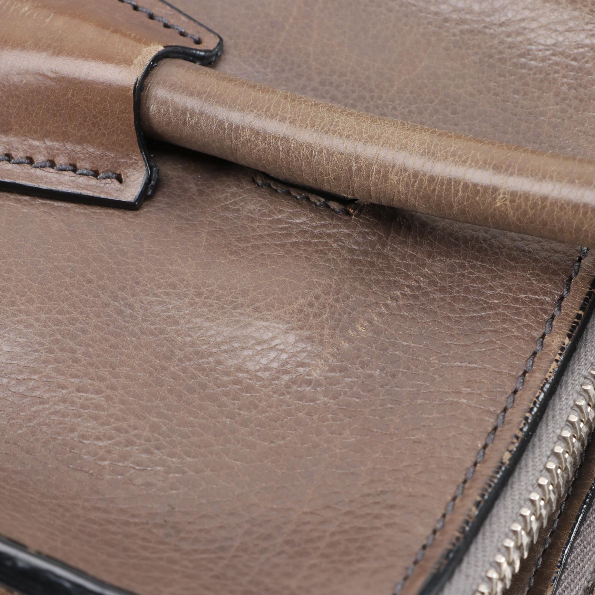 Prada Twin Pocket Winged Two-Way Tote Bag in Taupe Calf Leather