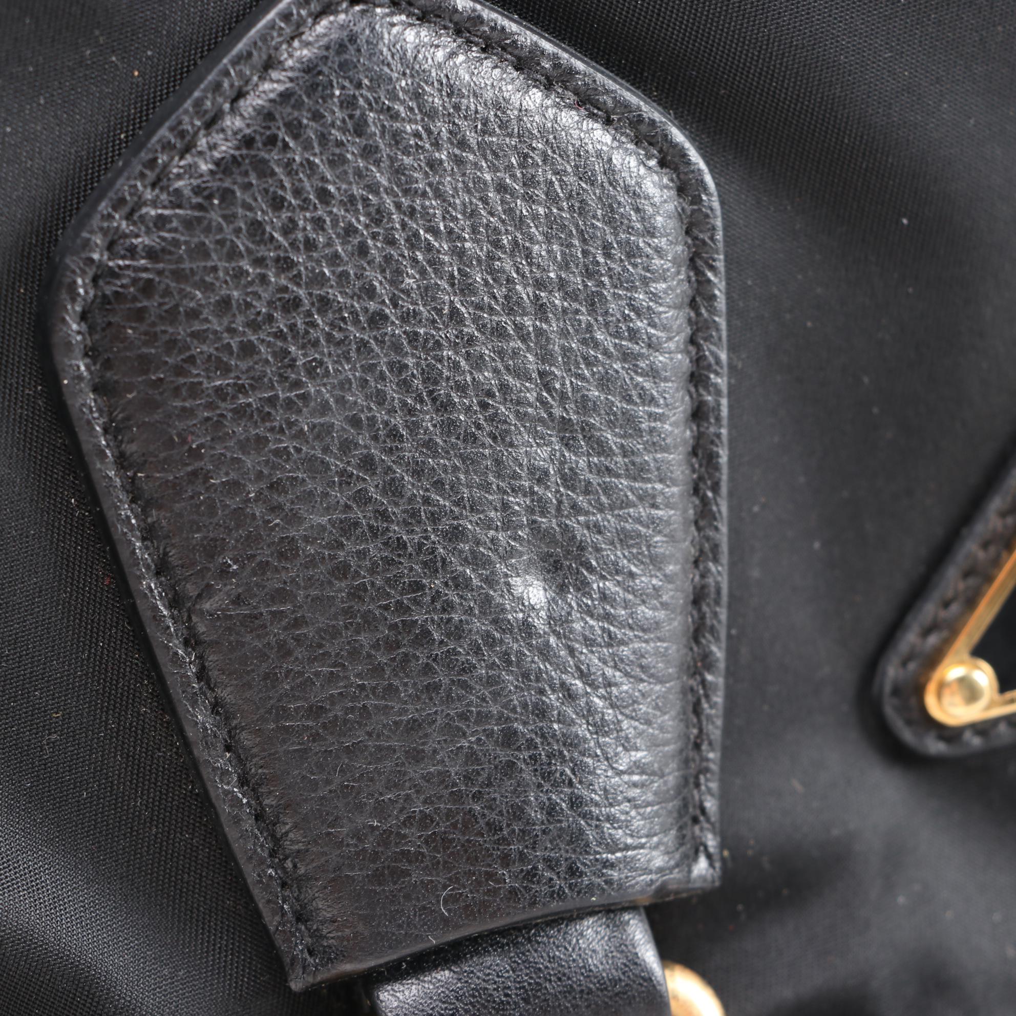 Prada Business Travel Bag in Black Nylon with Grained Leather Trim