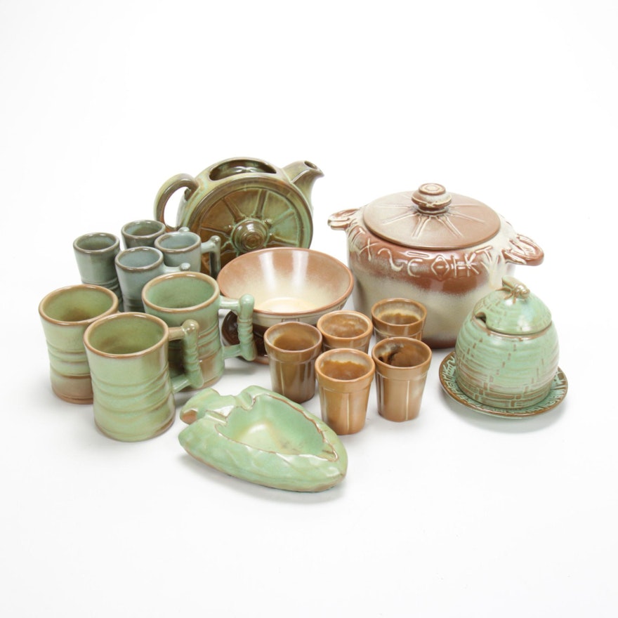 Frankoma Southwest Style Art Pottery Tableware, Mid to Late 20th Century