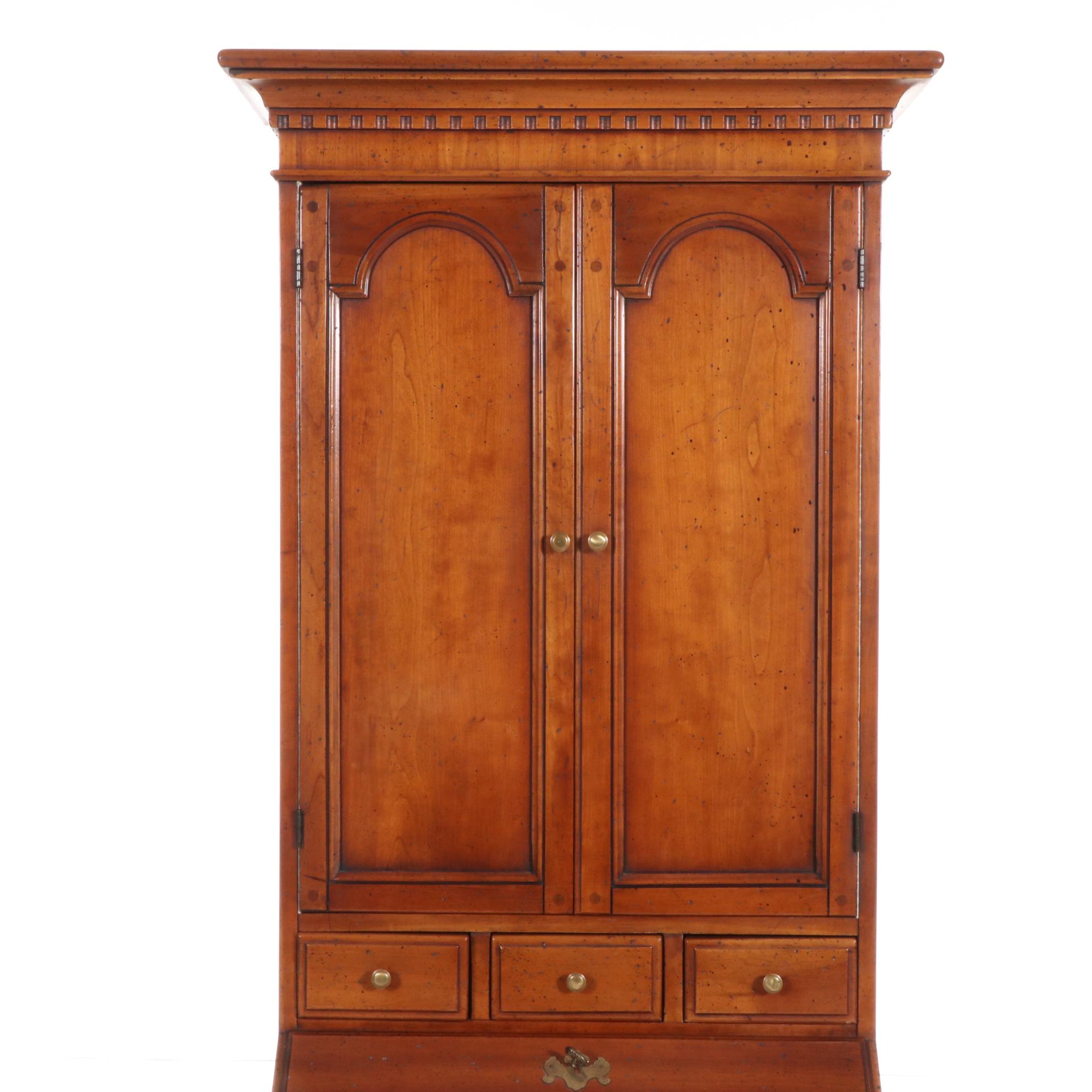Colonial Revival Petite Cherrywood Secretary, Late 20th Century