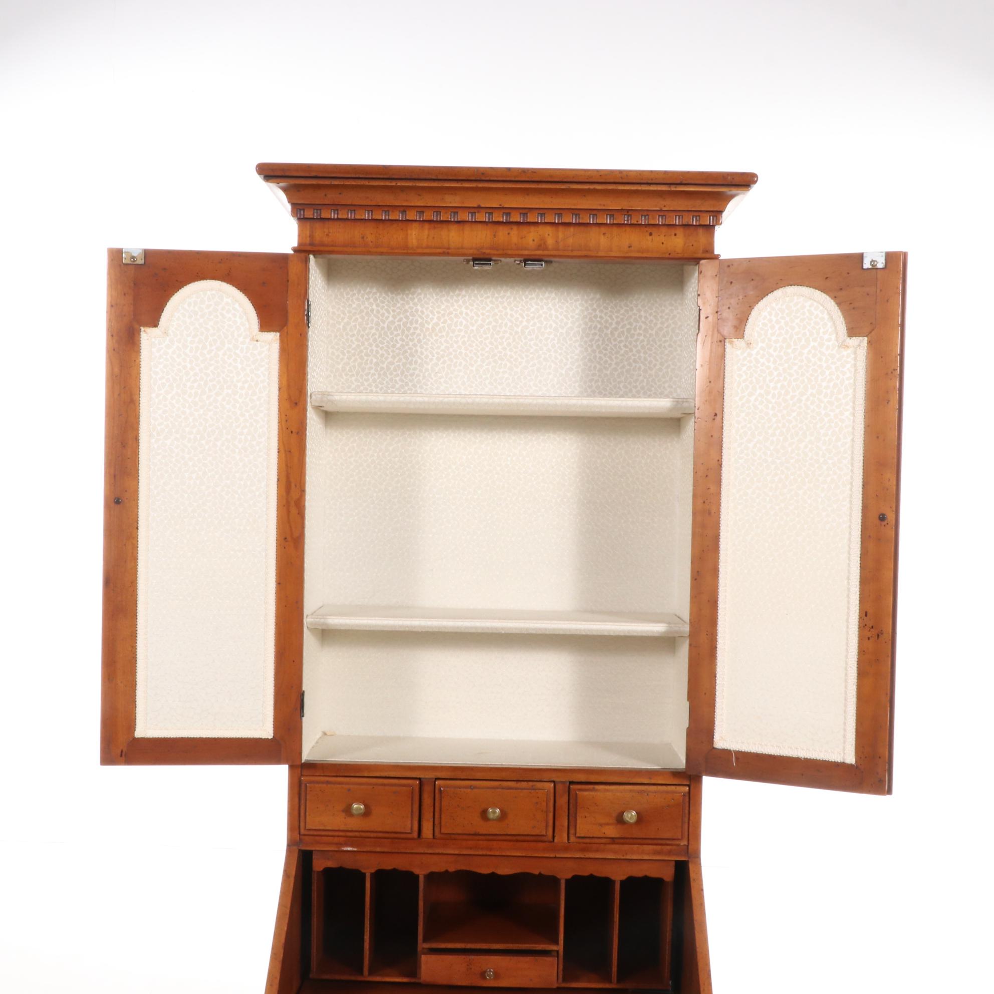 Colonial Revival Petite Cherrywood Secretary, Late 20th Century