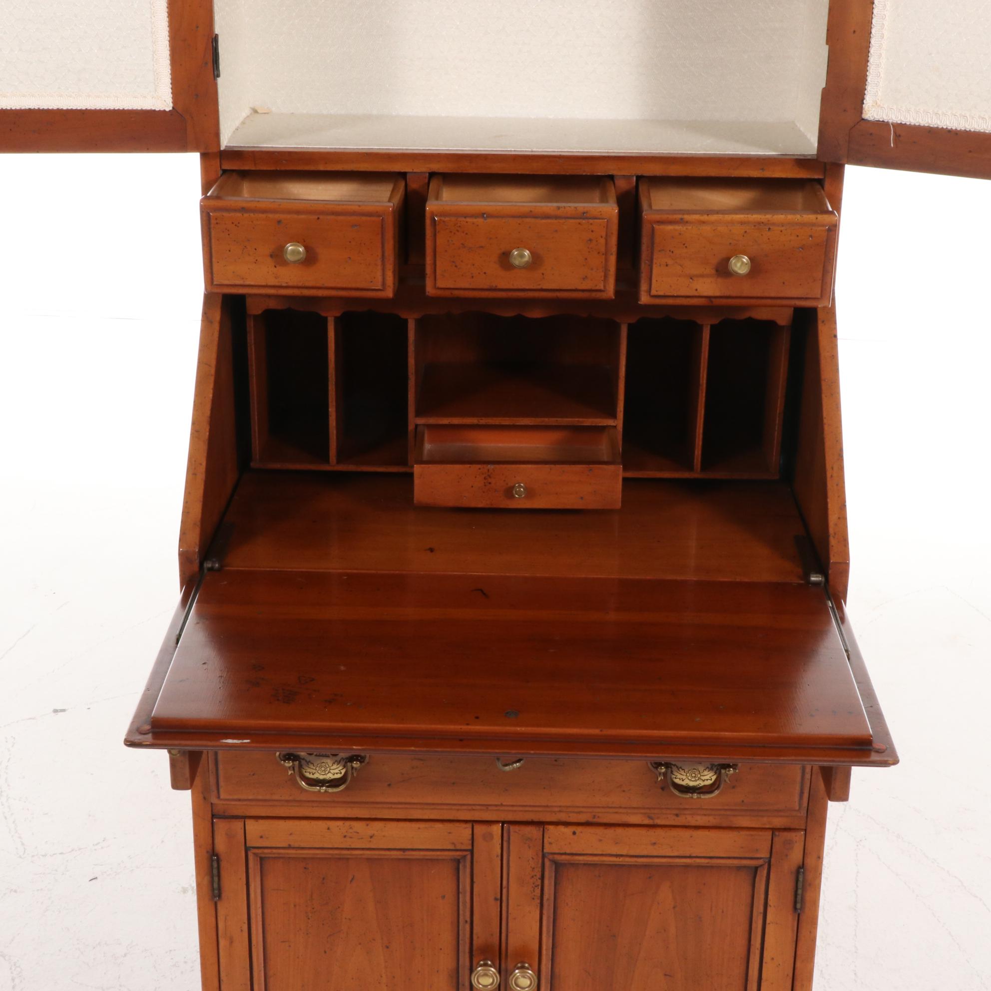Colonial Revival Petite Cherrywood Secretary, Late 20th Century