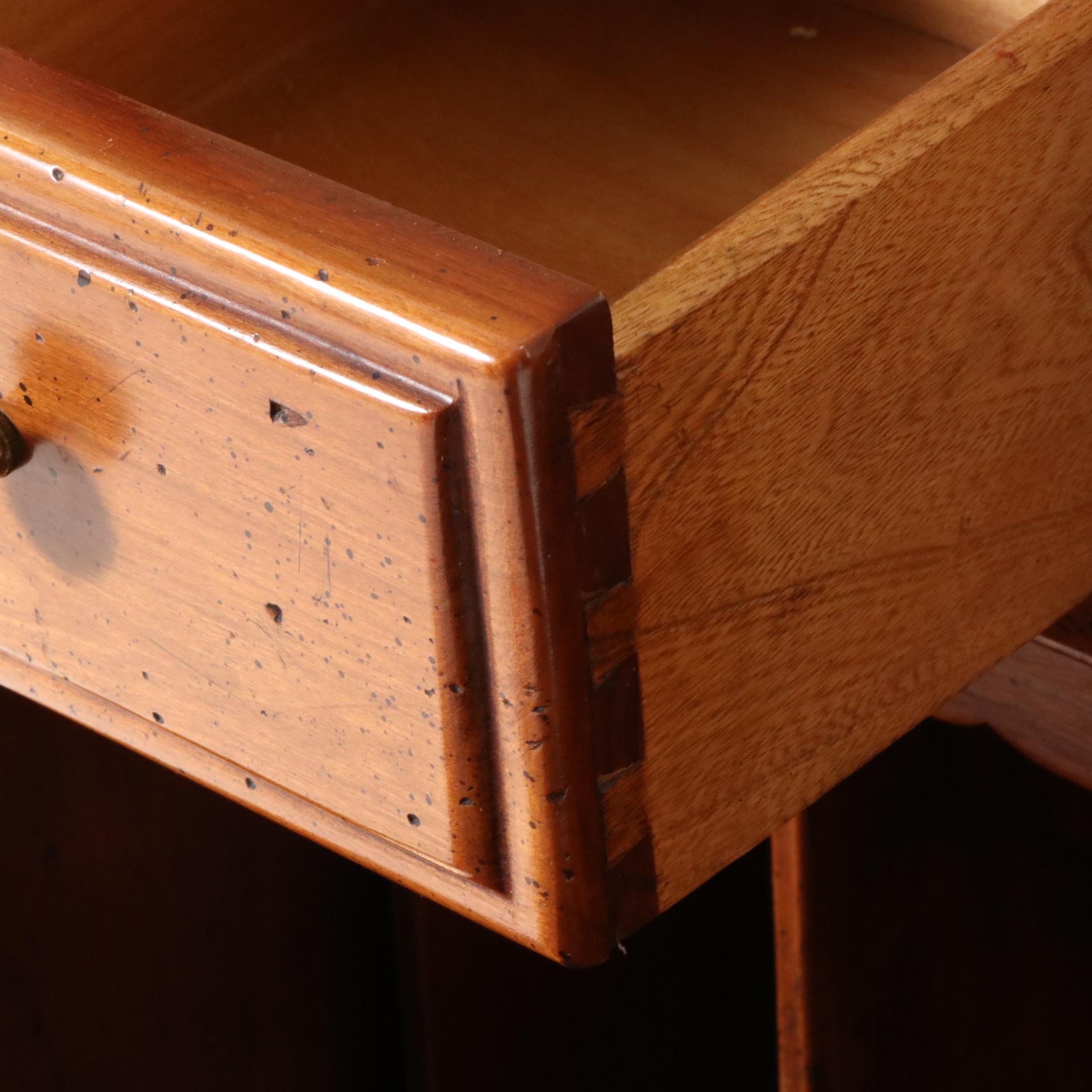 Colonial Revival Petite Cherrywood Secretary, Late 20th Century