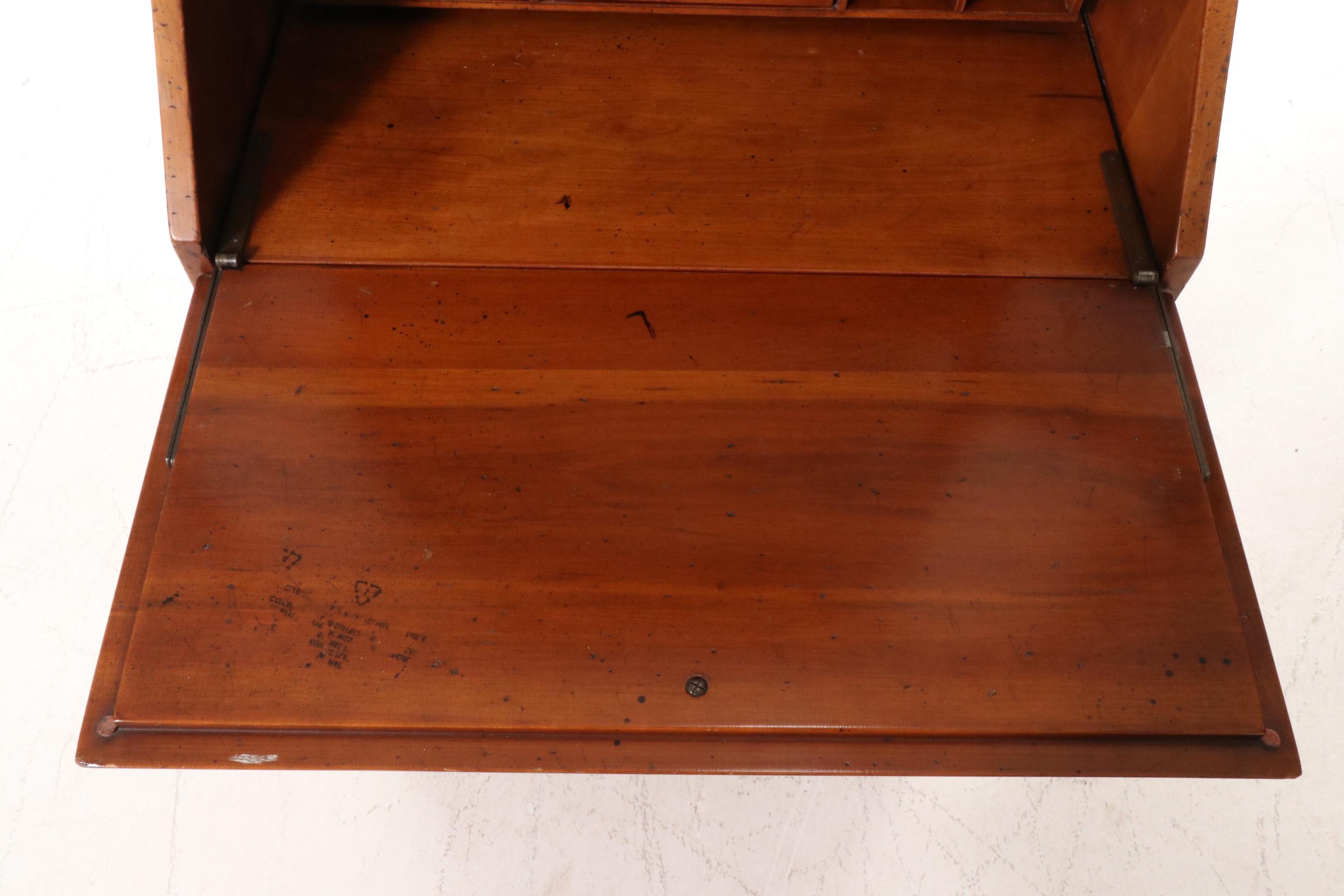 Colonial Revival Petite Cherrywood Secretary, Late 20th Century