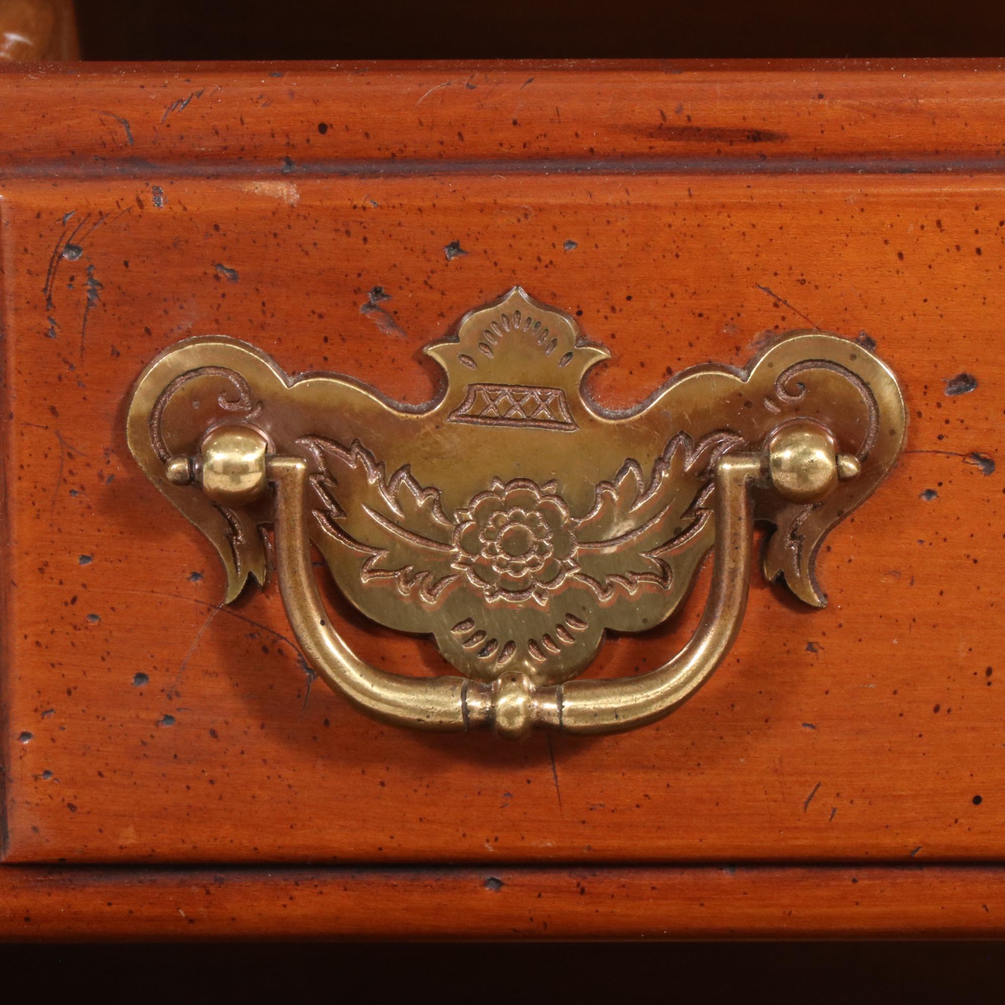 Colonial Revival Petite Cherrywood Secretary, Late 20th Century