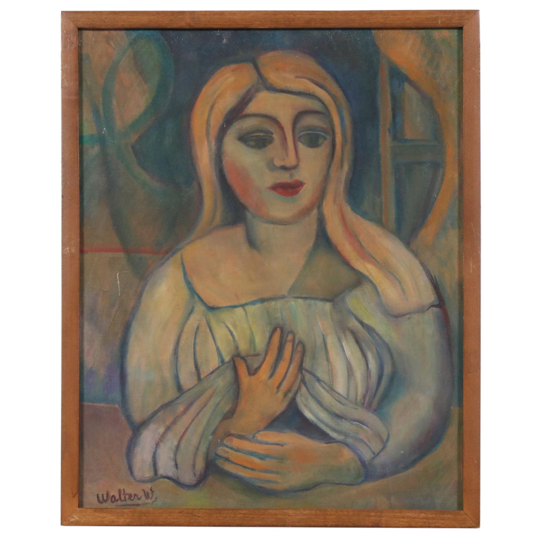 Walter Wada Oil Painting "No. 14", 1962