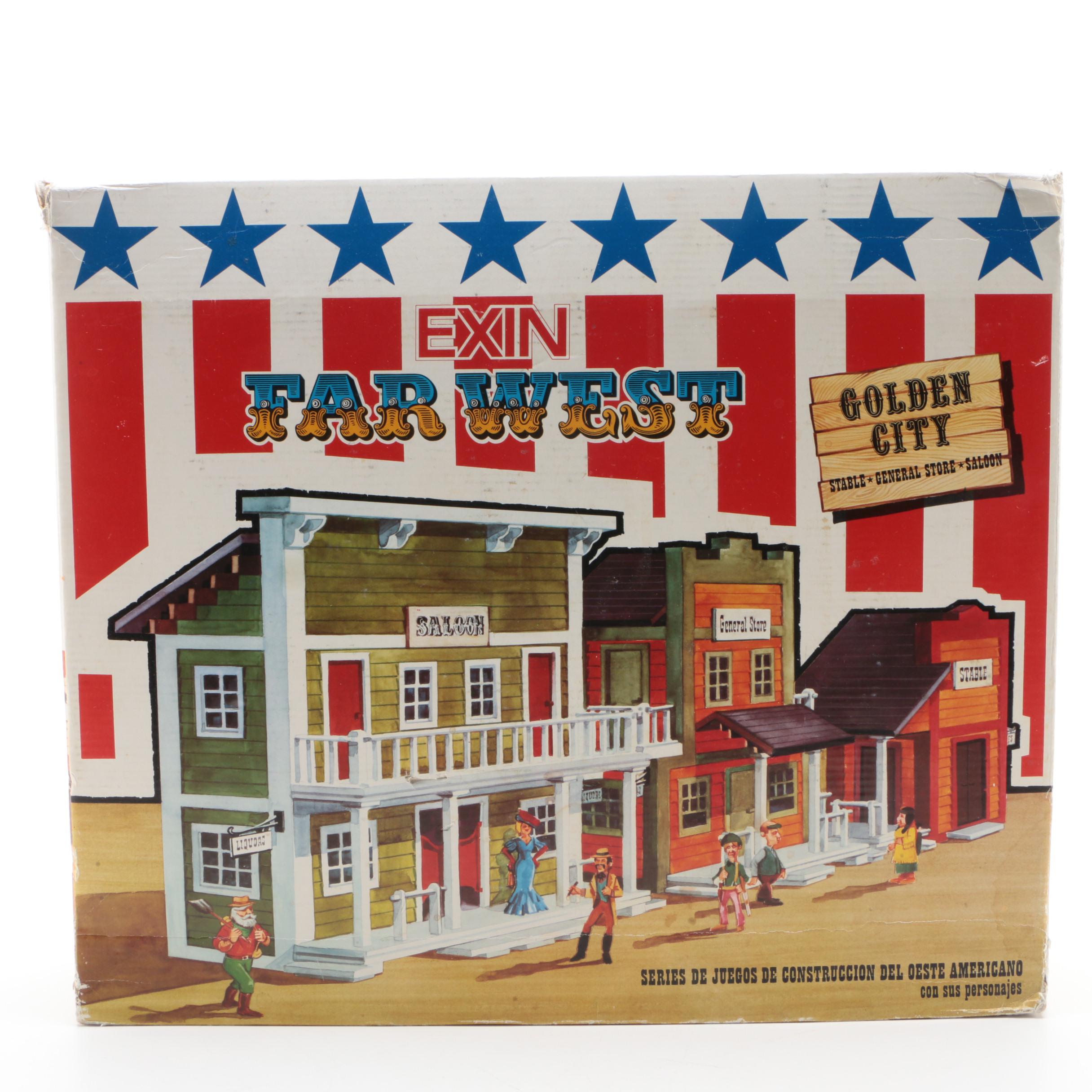 Exin "Far West Golden City" Play Set in Original Packaging, Made in Spain, 1970s