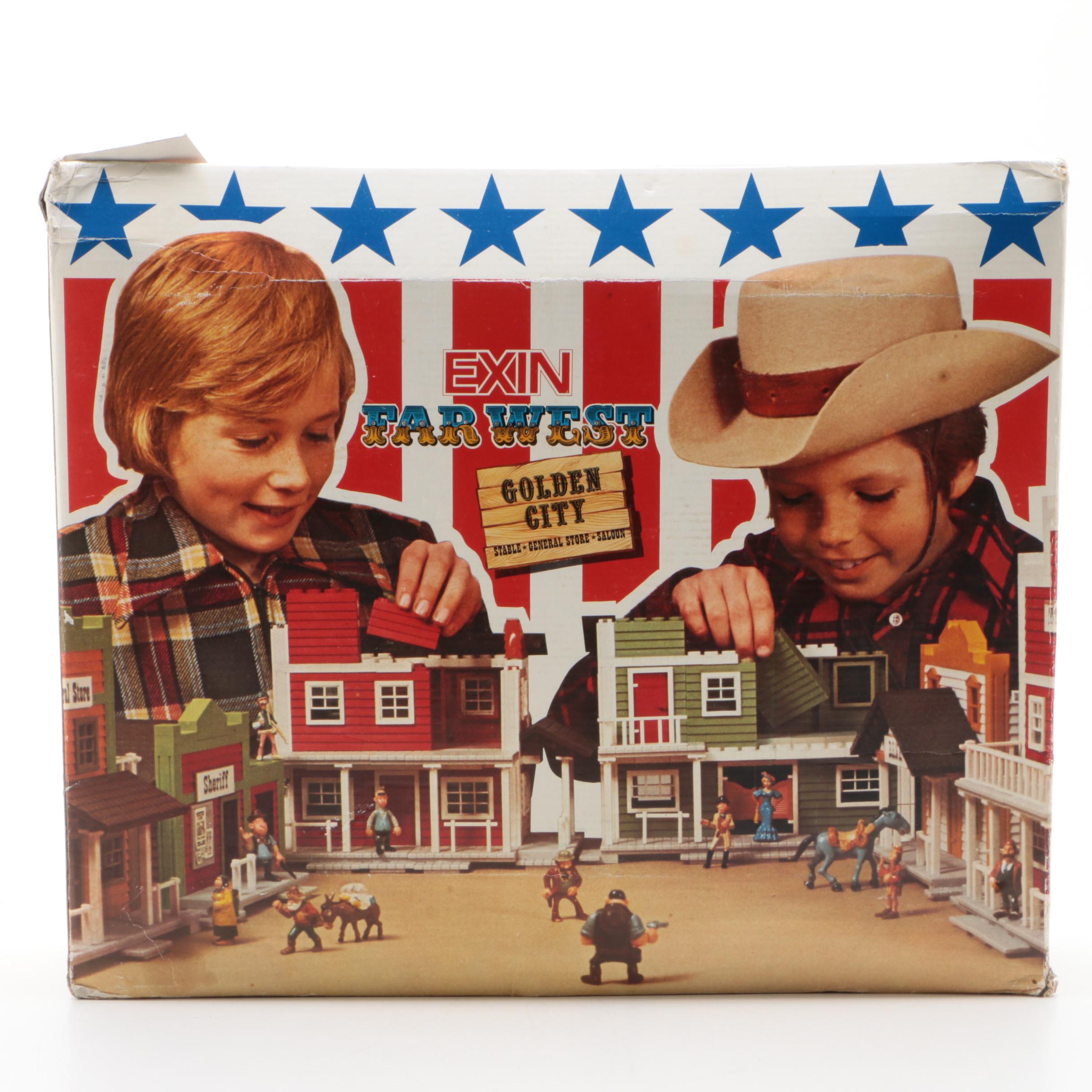 Exin "Far West Golden City" Play Set in Original Packaging, Made in Spain, 1970s
