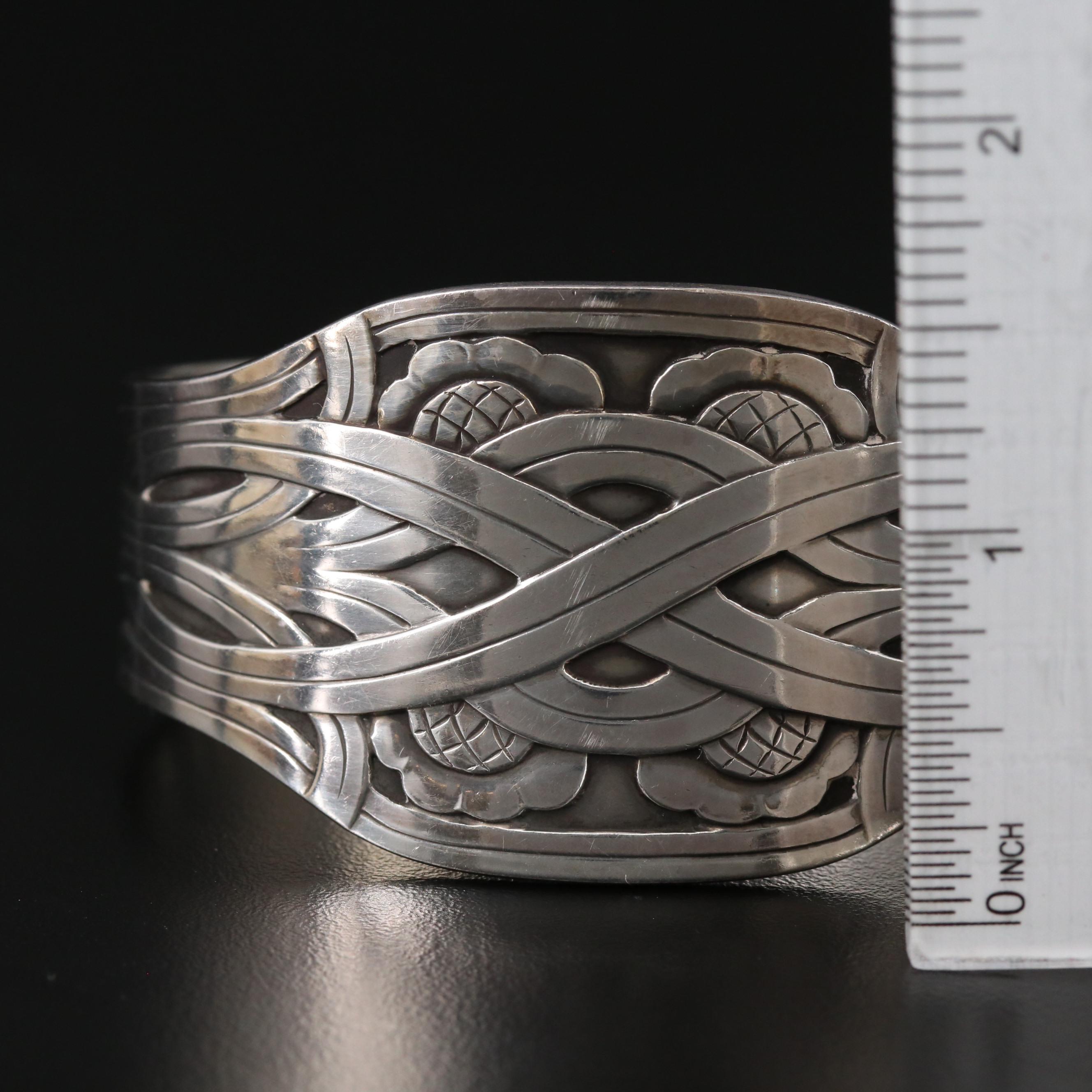 Vintage Modernist Georg Jensen Sterling Silver Cuff Bracelet