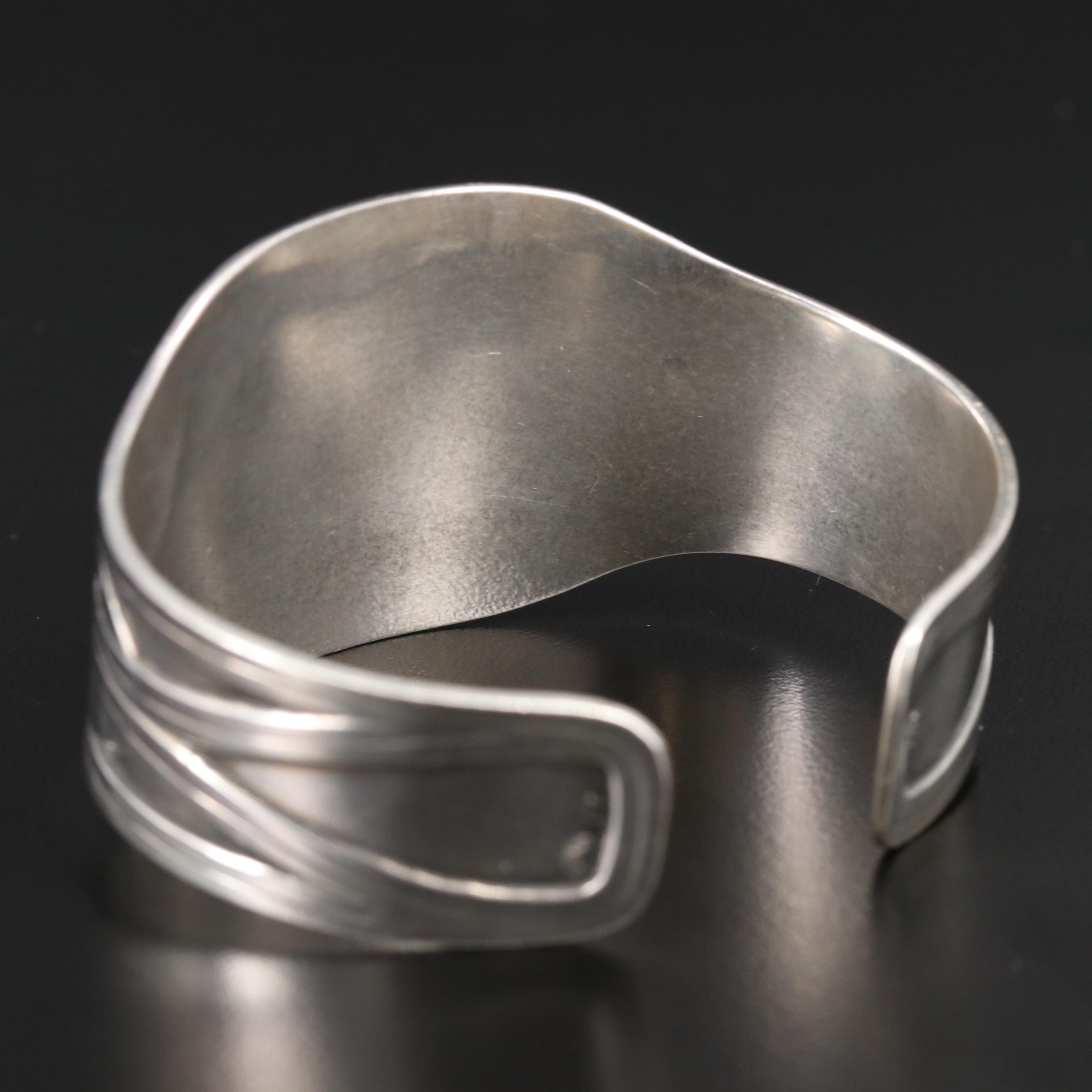 Vintage Modernist Georg Jensen Sterling Silver Cuff Bracelet