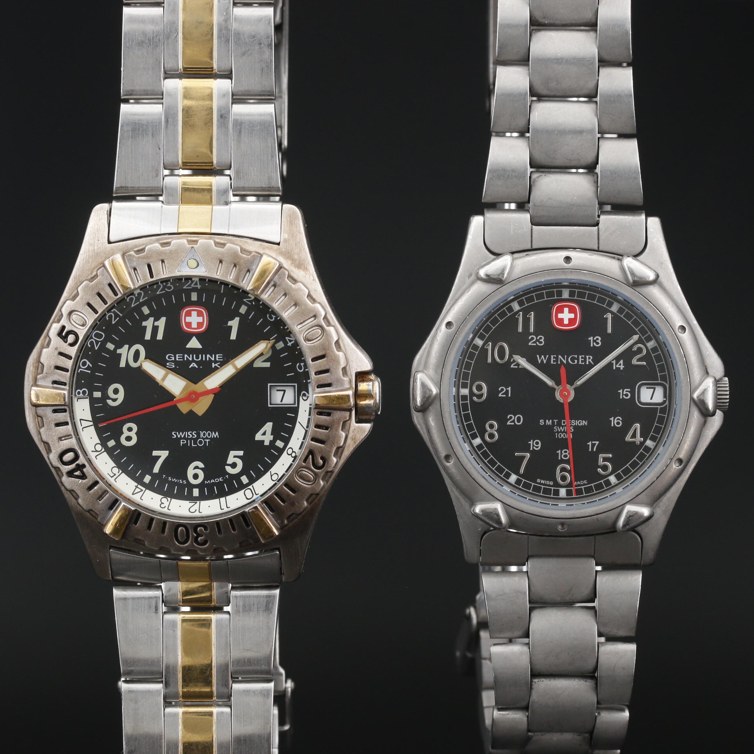 Wenger SMT Design and Genuine S.A.K. Pilot Quartz Watches