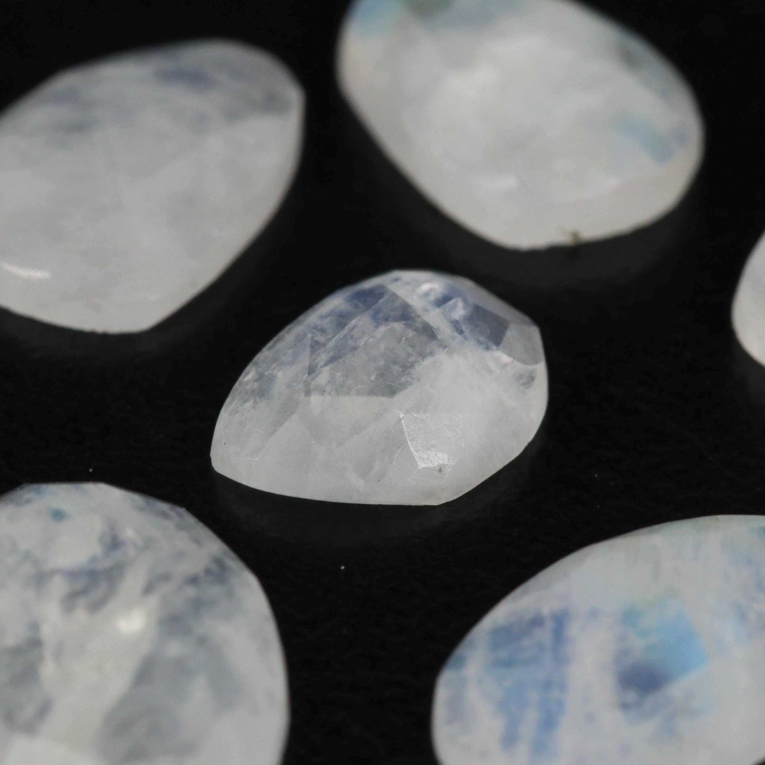 Loose 28.79 CTW Rose Faceted Rainbow Moonstone