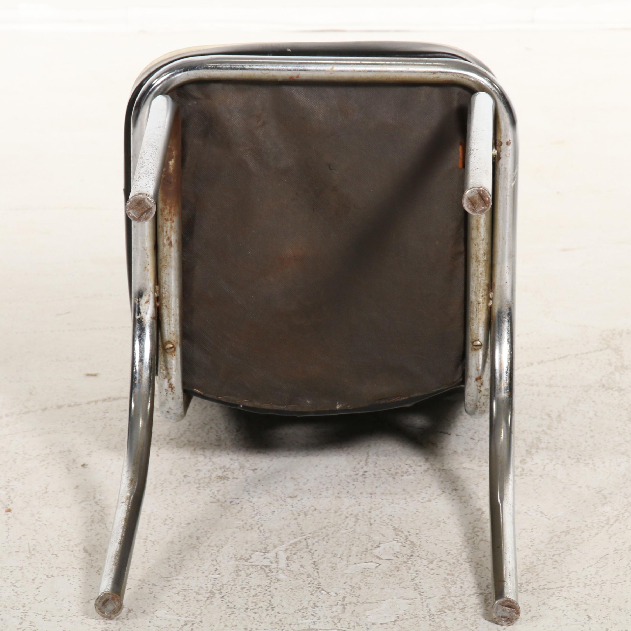 Art Deco Chrome and Laminate Dining Table, Matching Chairs, Early to Mid 20th C