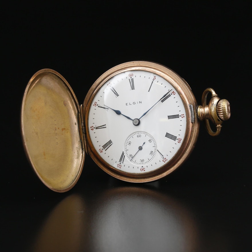 1905 Elgin Gold Filled Hunting Case Pocket Watch