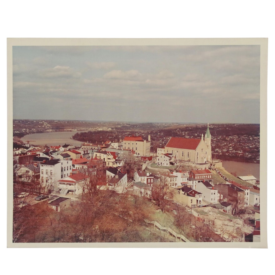 Chromogenic Color Photo of Mount Adams, Cincinnati and Ohio River, Circa 1965