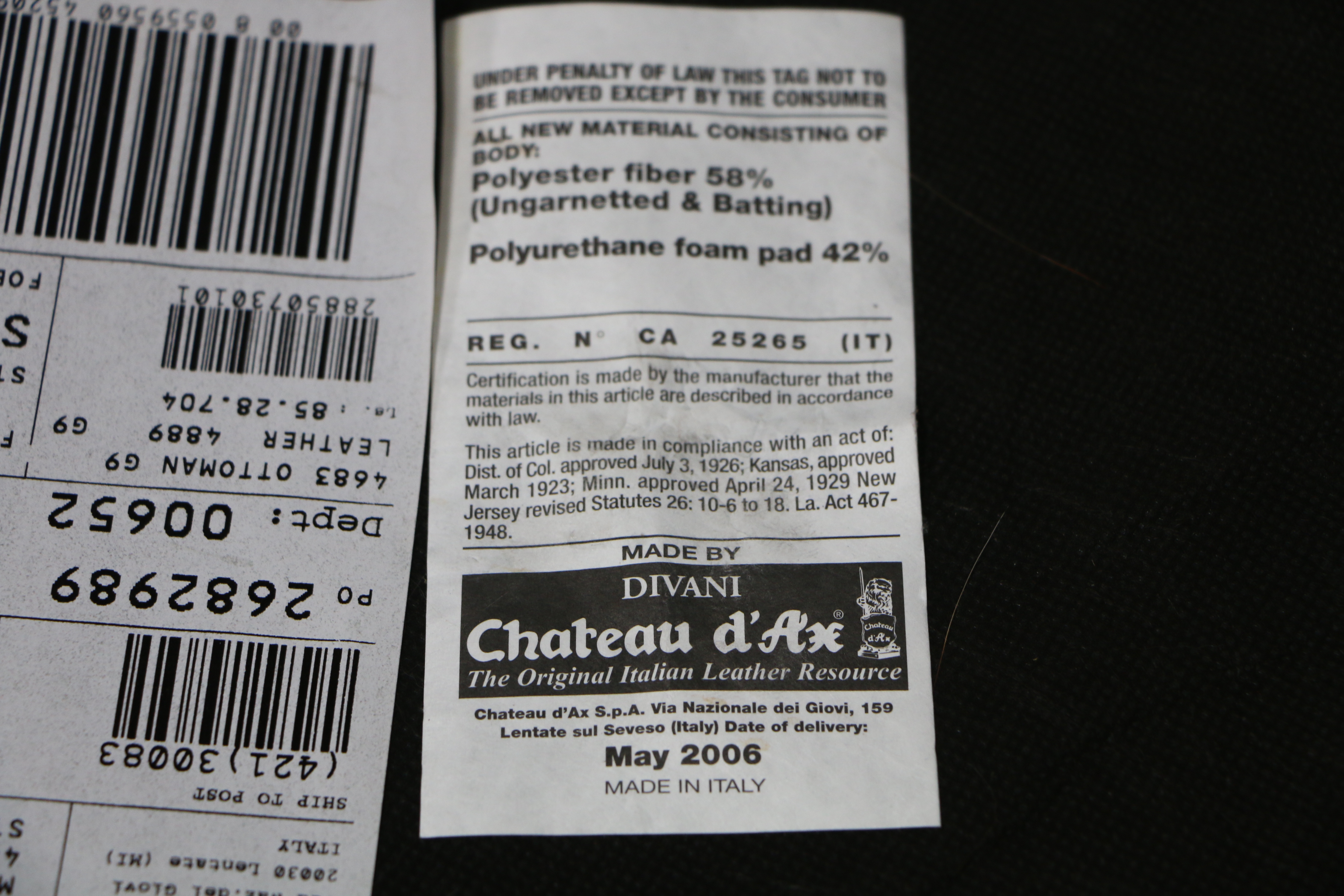 Chateau d'Ax Italian Leather Armchair and Ottoman