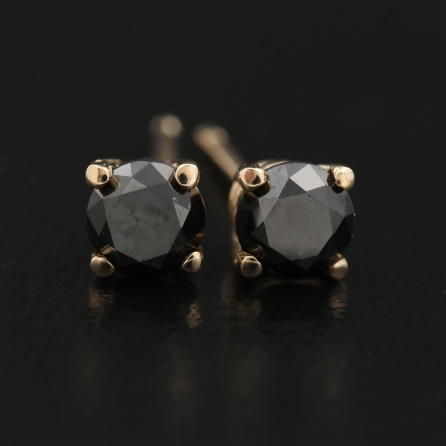 14K 0.64 CTW Solitaire Diamond Stud Earrings