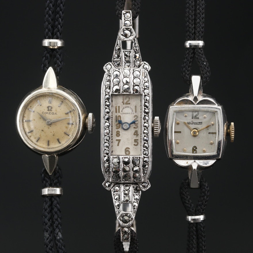 Collection of Vintage Ladies Dress Watches Featuring Omega and LeCoultre