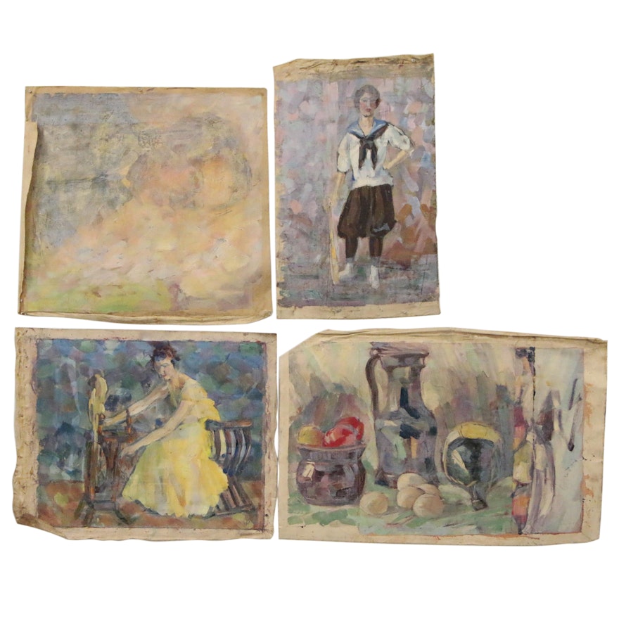 Figural and Still Life Oil Paintings, 20th Century
