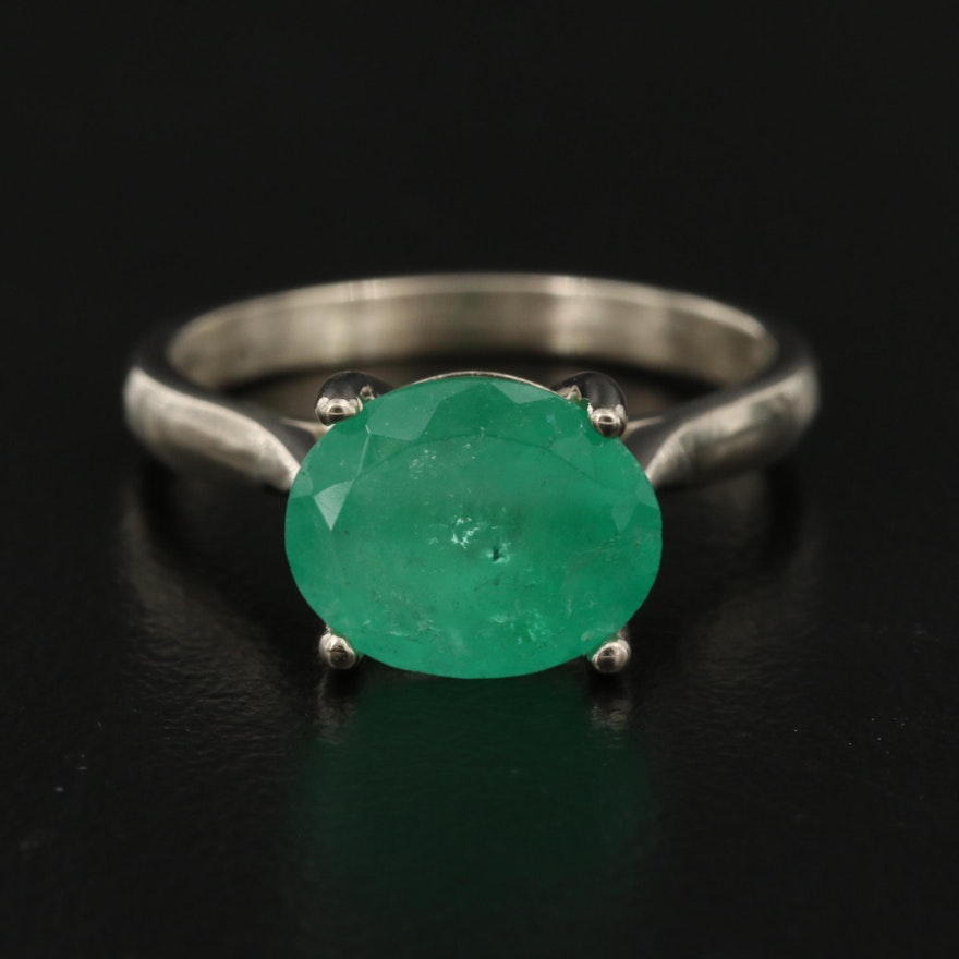 14K 2.70 CT Emerald Solitaire Ring